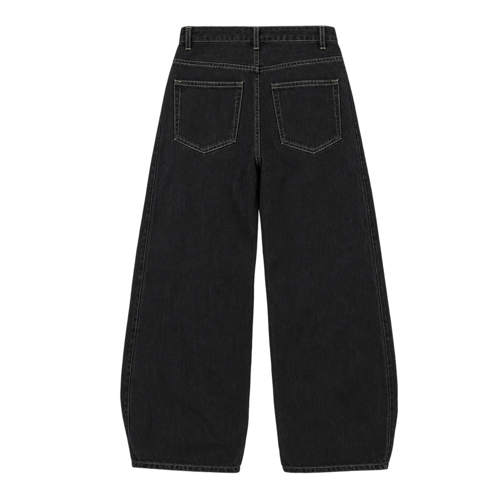 Silver Clasp Wide-Leg Jeans