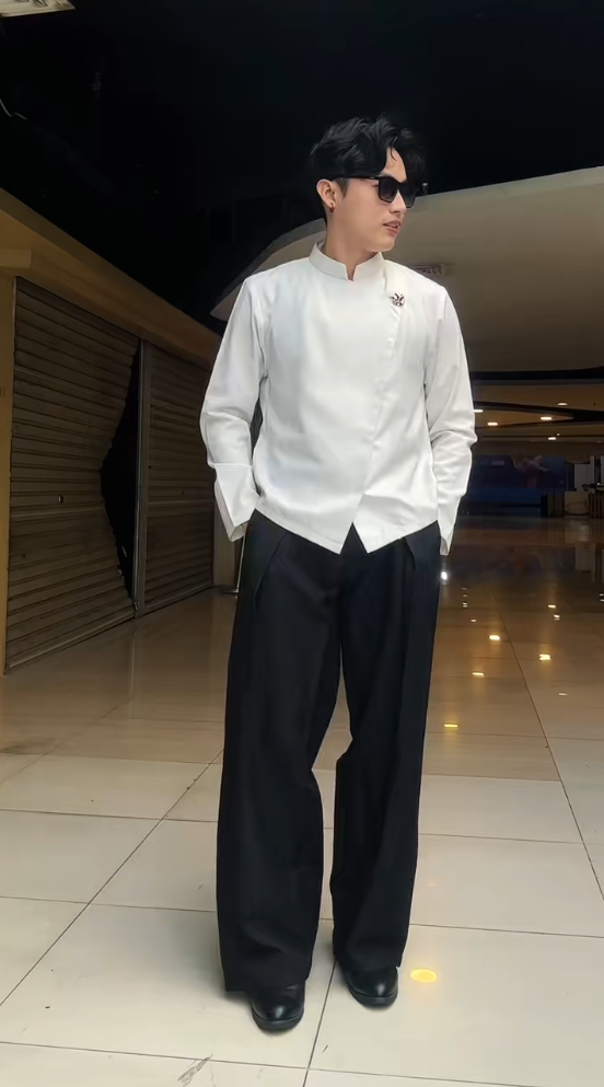 Adjustable Button Suit Pants