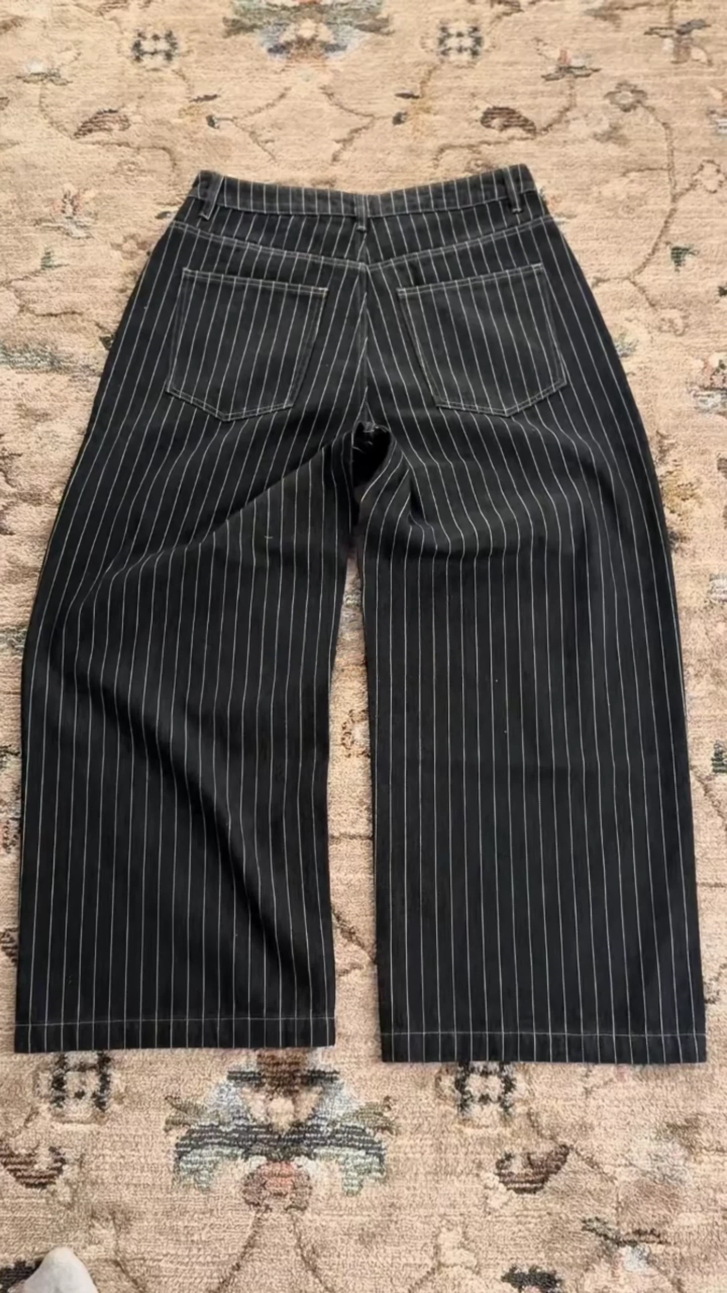 PINSTRIPE WIDE LEG DENIM