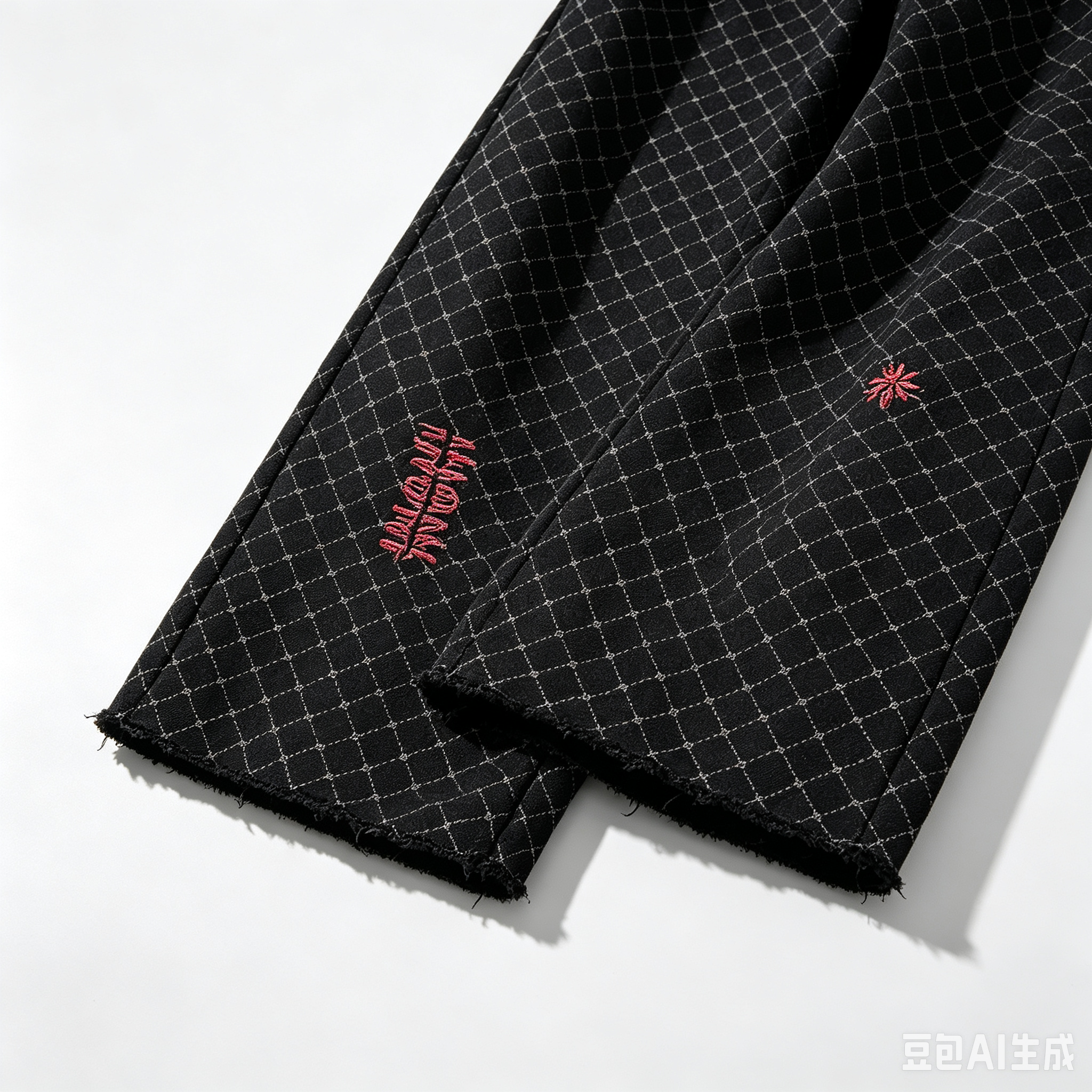Lattice Pattern Flare Jeans