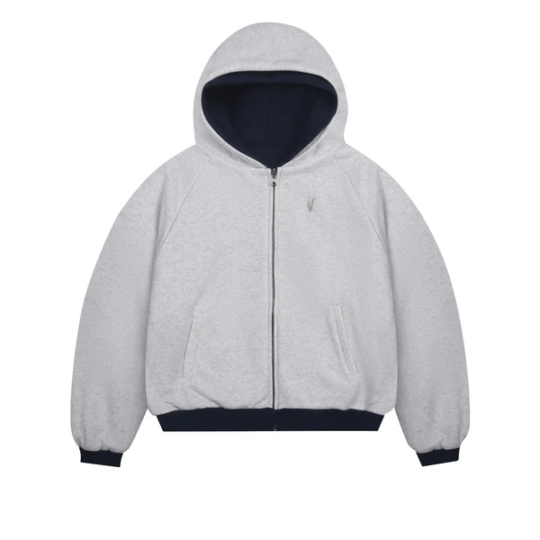 REVERSIBLE DOUBLE HOOD ZIP-HOODIE
