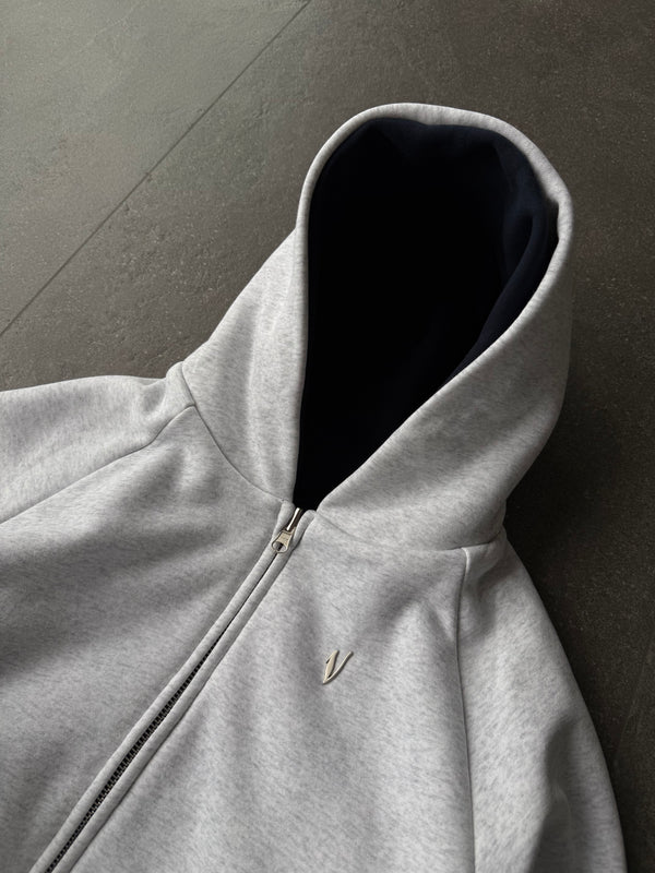 REVERSIBLE DOUBLE HOOD ZIP-HOODIE