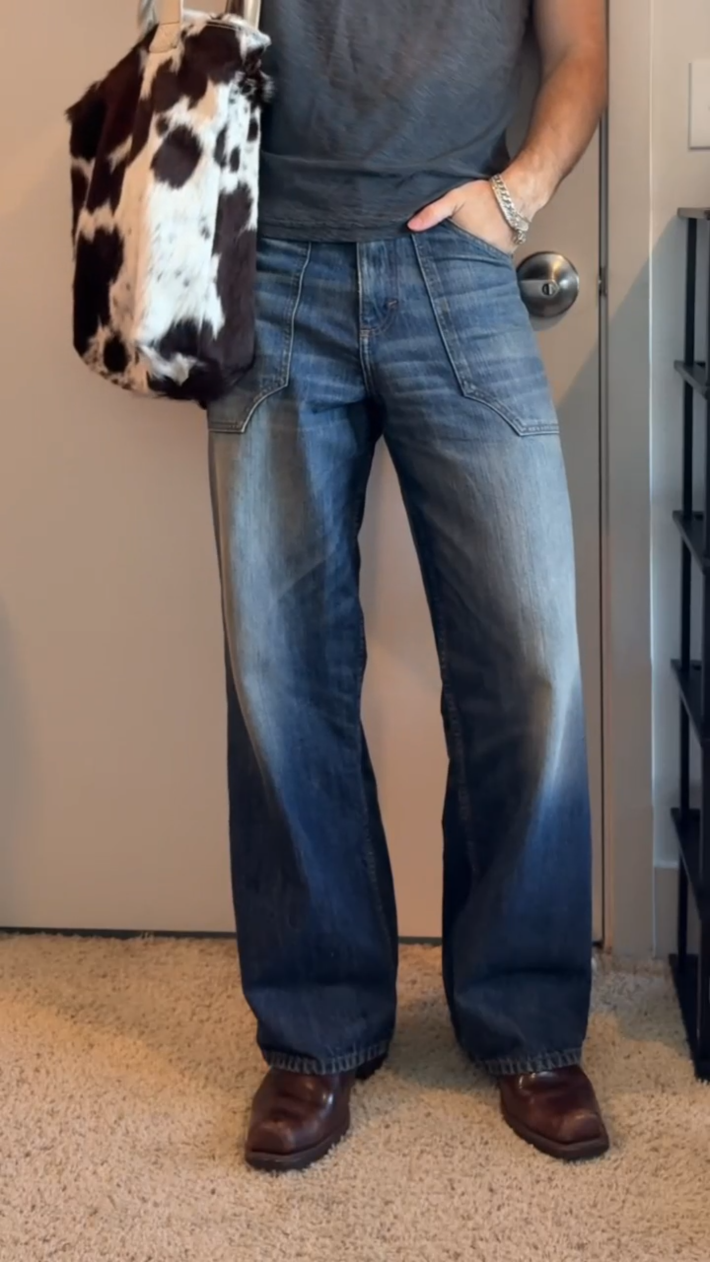 VINTAGE WASHED WIDE-LEG DENIM