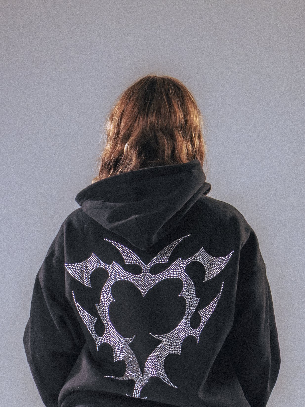 HEART RHINESTONE HOODIE