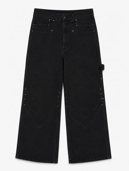 Rivet Multi-Pocket Wide Leg Cargo Pants