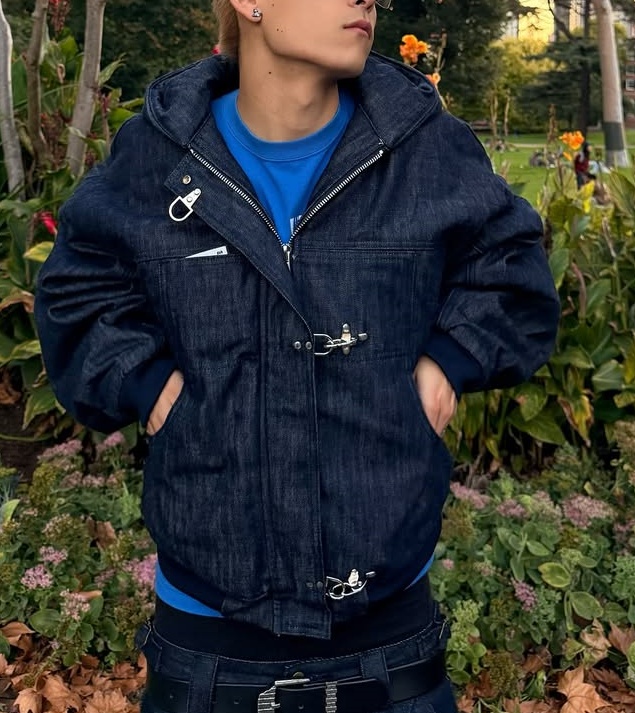 15OZ INDIGO DENIM WORKWEAR BOMBER JACKET