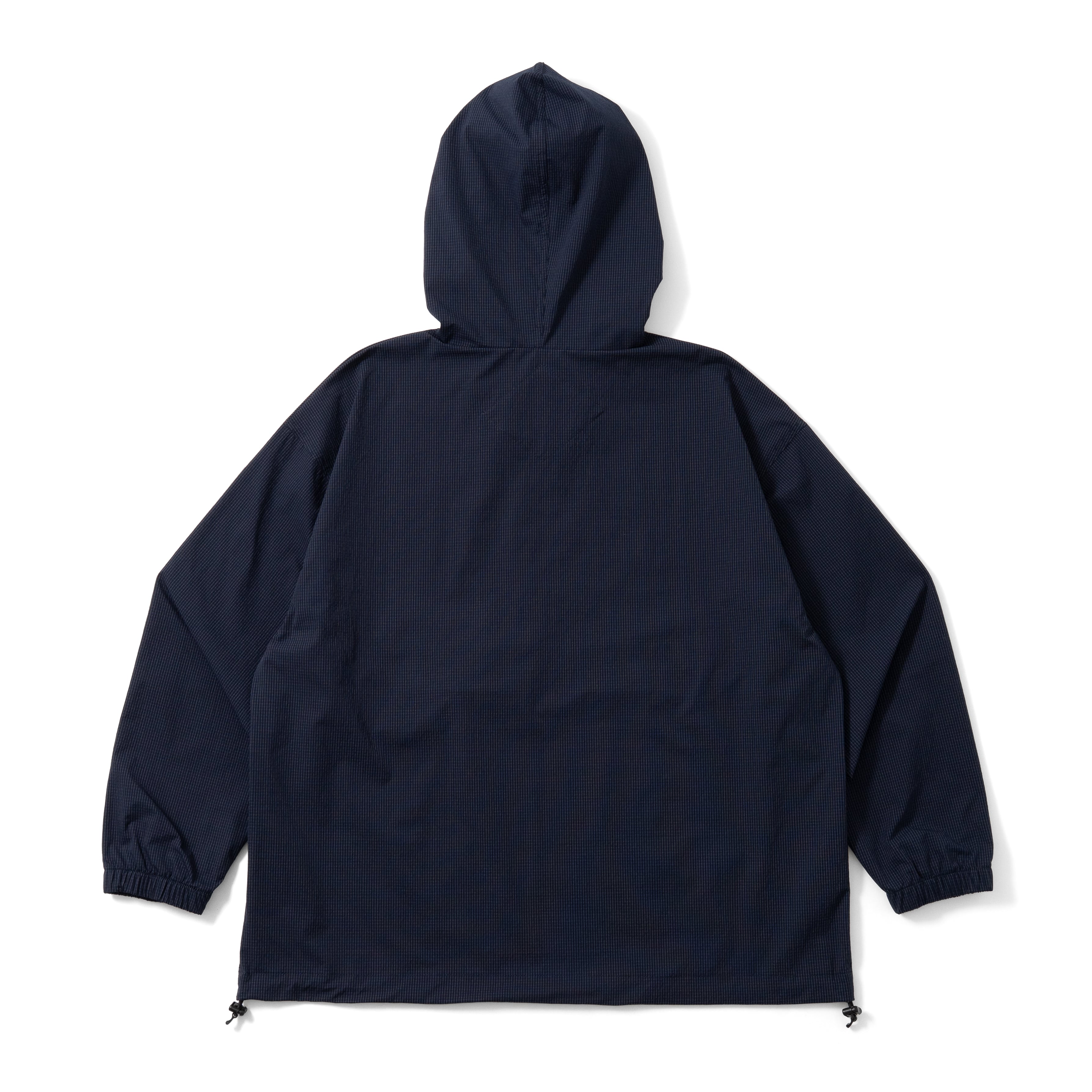 Half Zip Grid Anorak Hooded Windbreaker