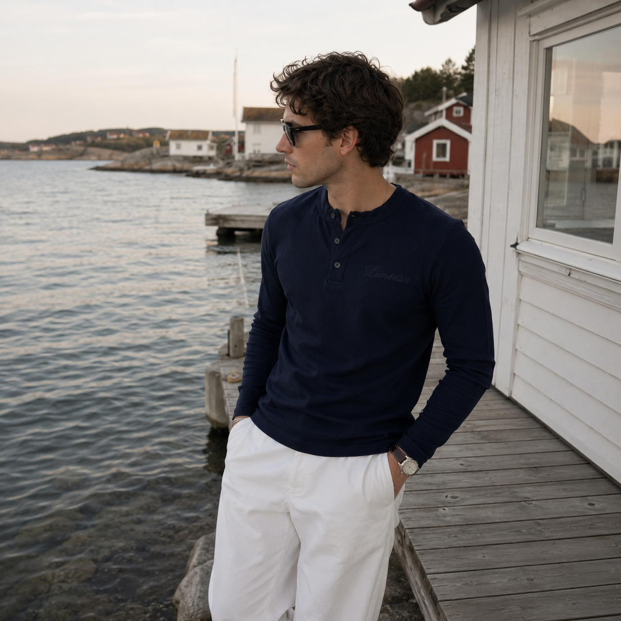 Ribbed Henley Shirt