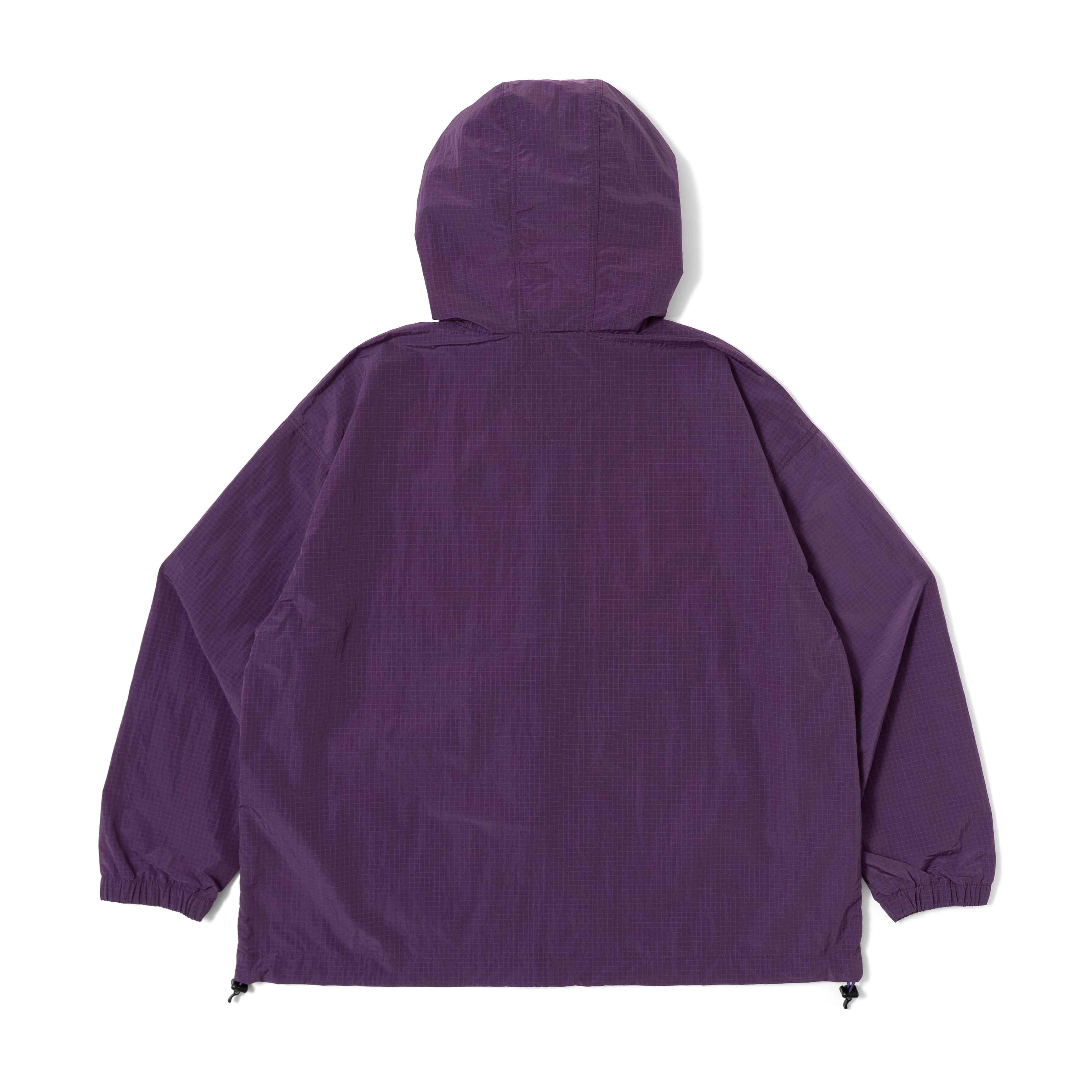 Half Zip Grid Anorak Hooded Windbreaker