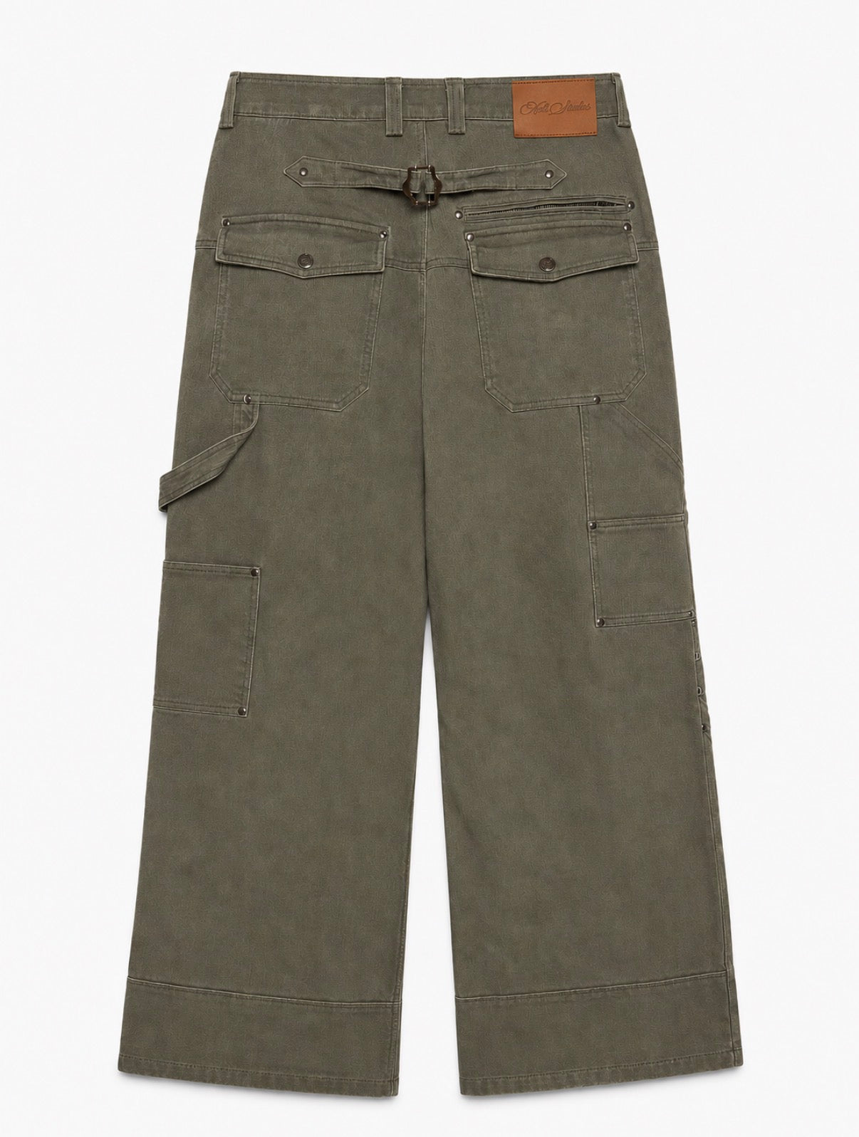 Rivet Multi-Pocket Wide Leg Cargo Pants