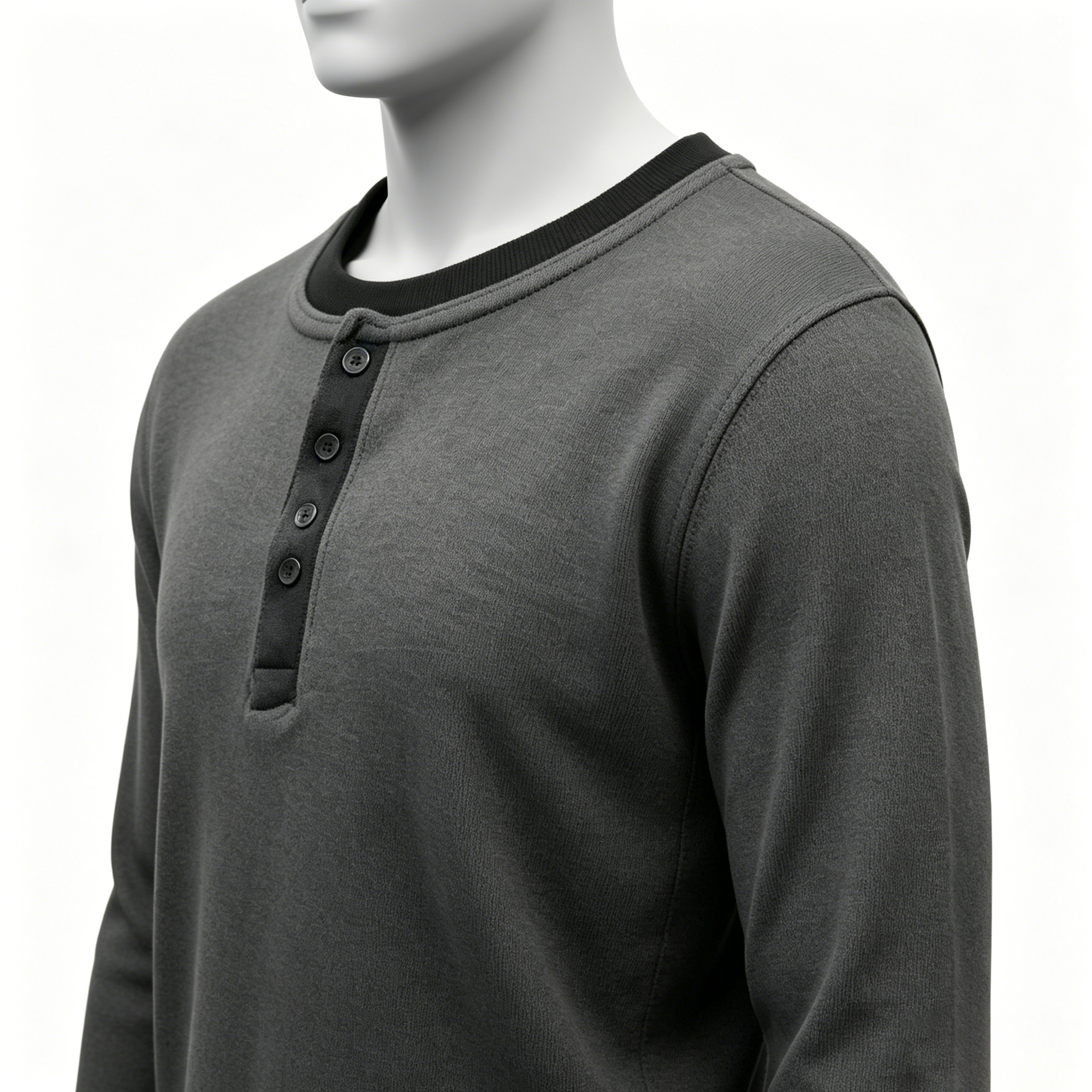 Ombre Placket Henley Textured Top