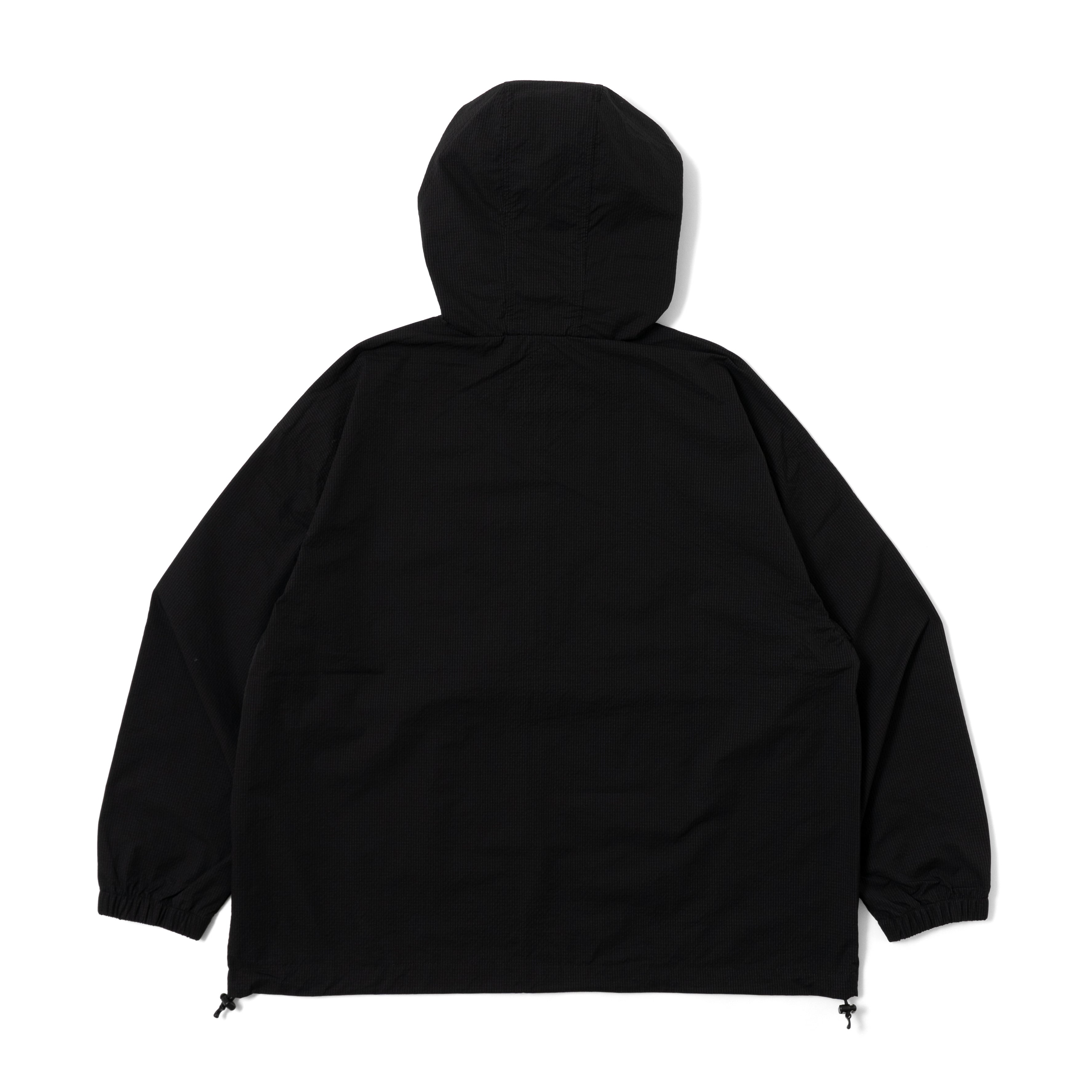Half Zip Grid Anorak Hooded Windbreaker