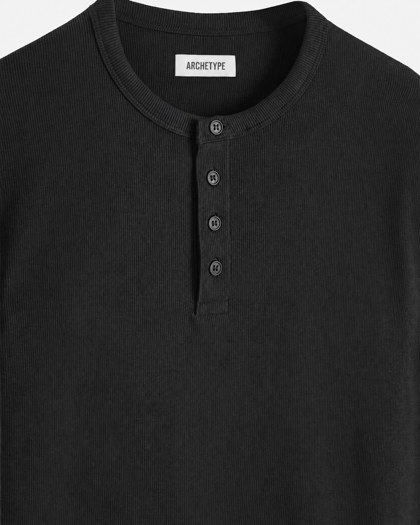The Slim Crop Henley Longsleeve | White