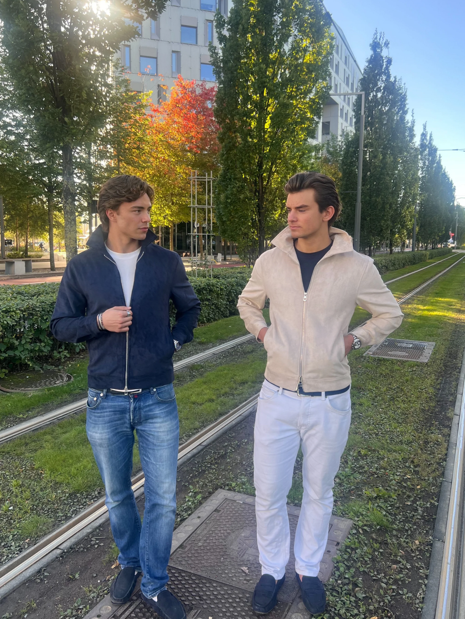 Alcantara Suede Stand Collar Jackets