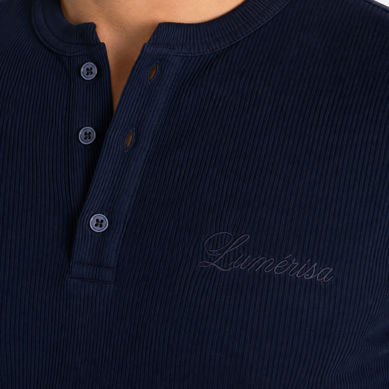 Ribbed Henley Shirt