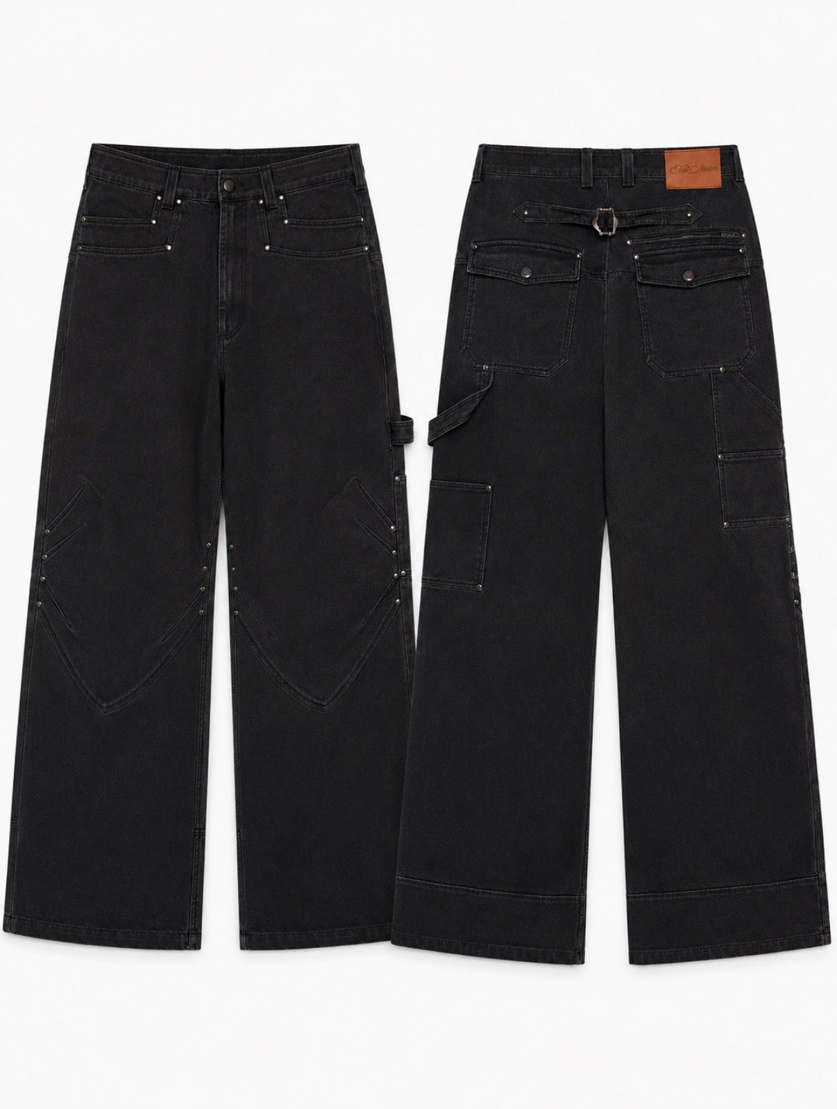 Rivet Multi-Pocket Wide Leg Cargo Pants