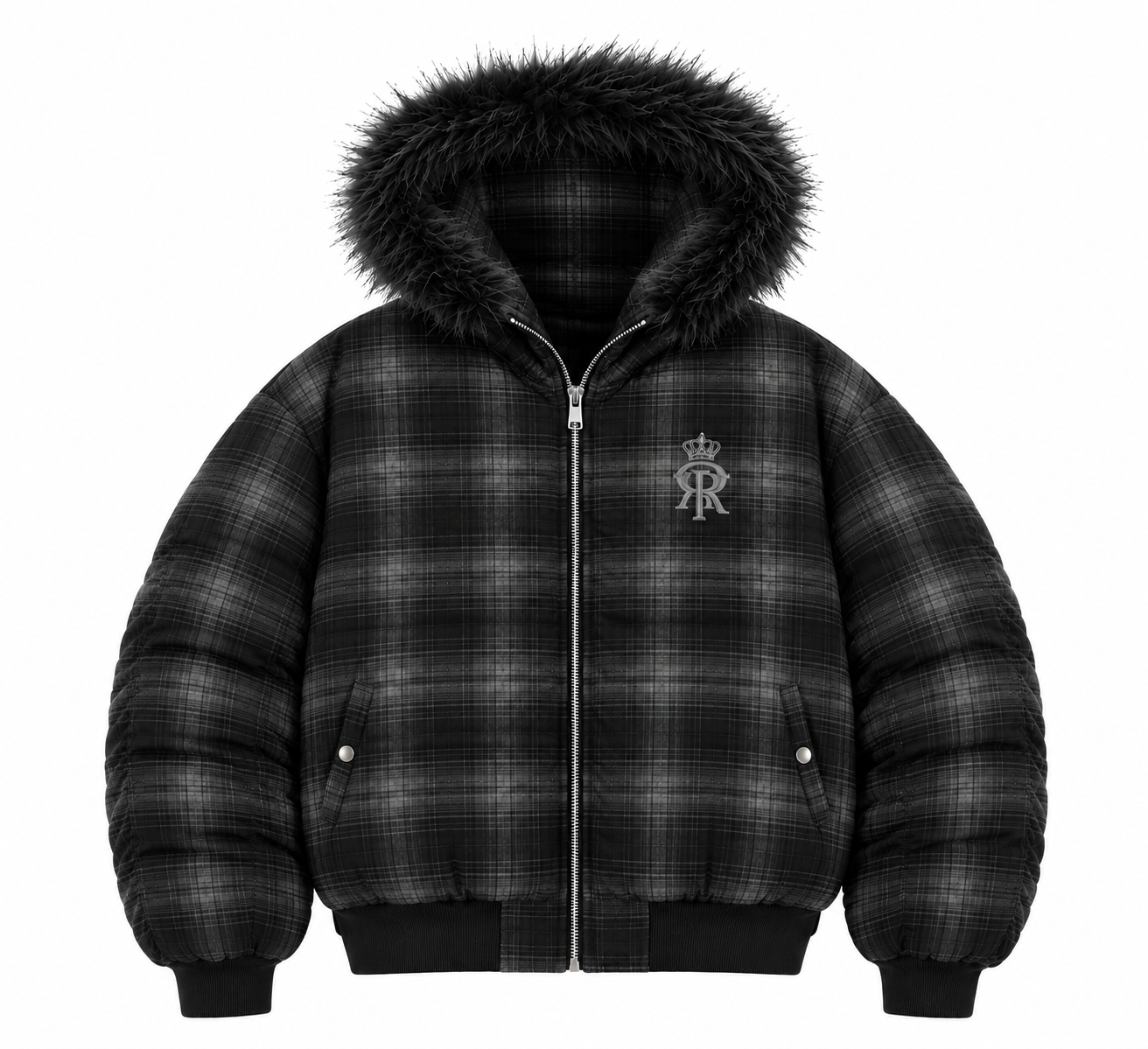 Reversible Plaid Padded Cotton Jacket