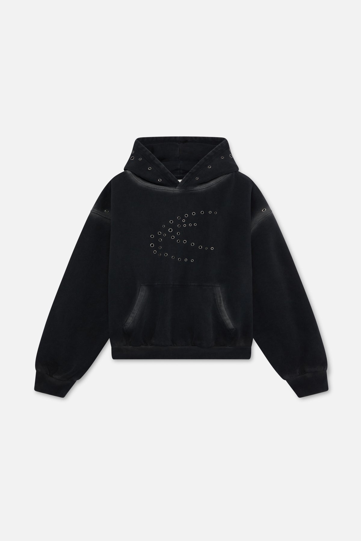 Washed Teal Metal Eyelet Hoodie