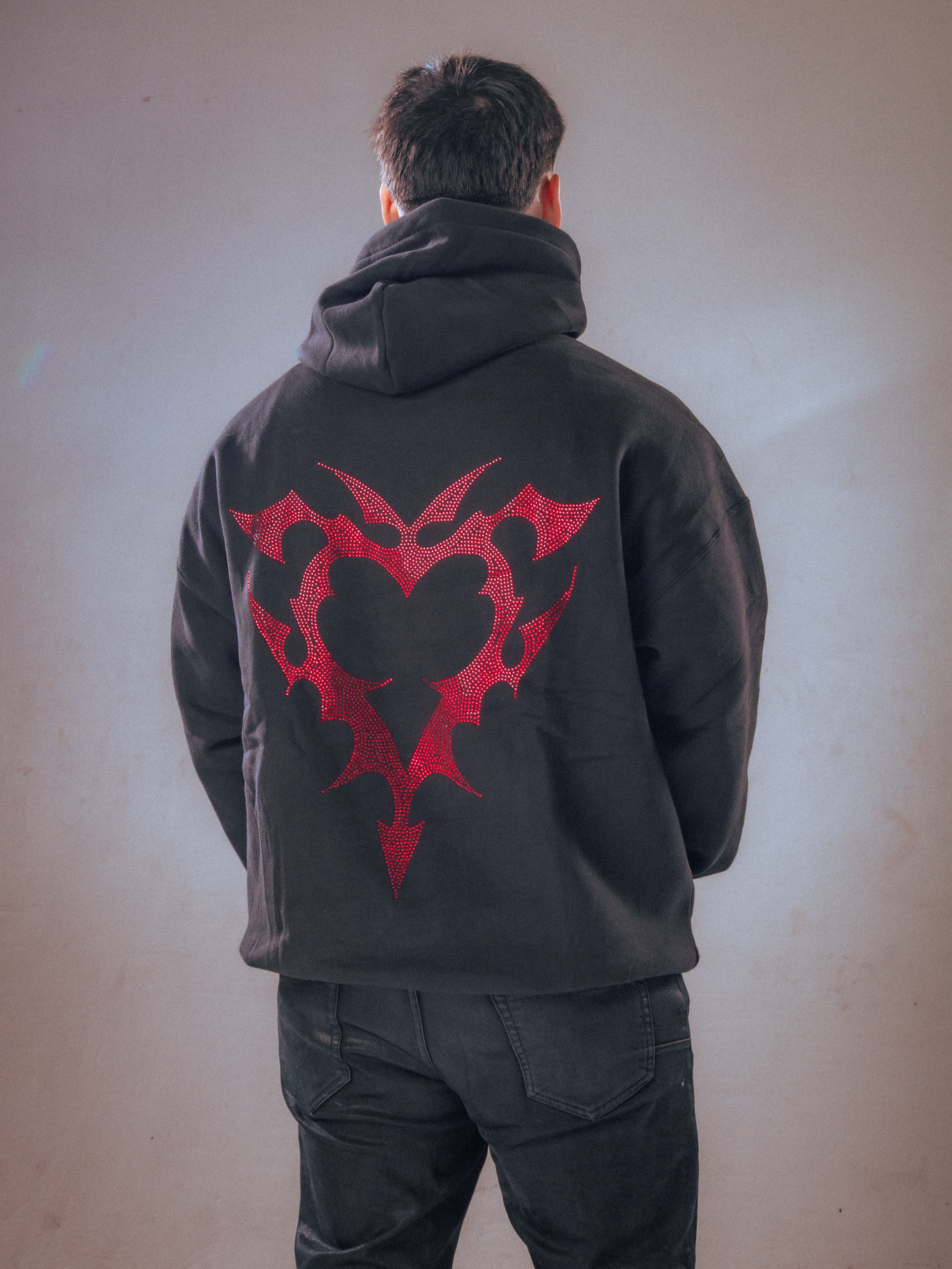 HEART RHINESTONE HOODIE