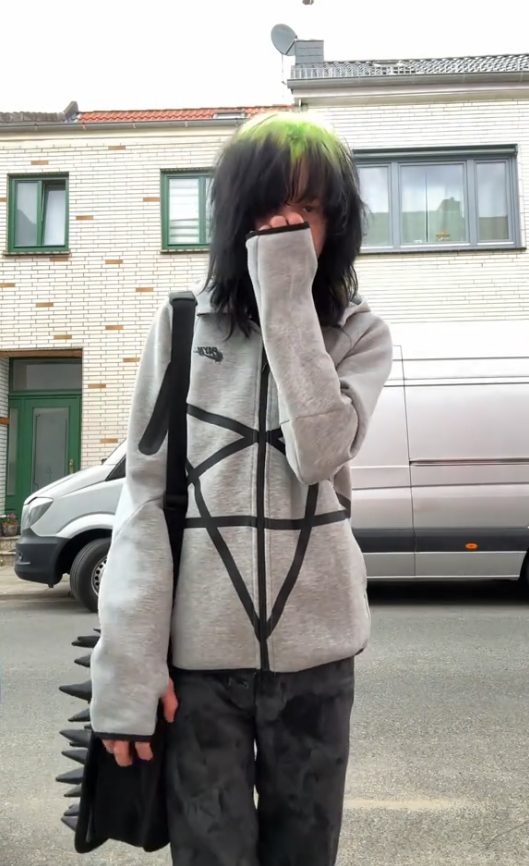 Geometric Star Zip‑Up Hoodie