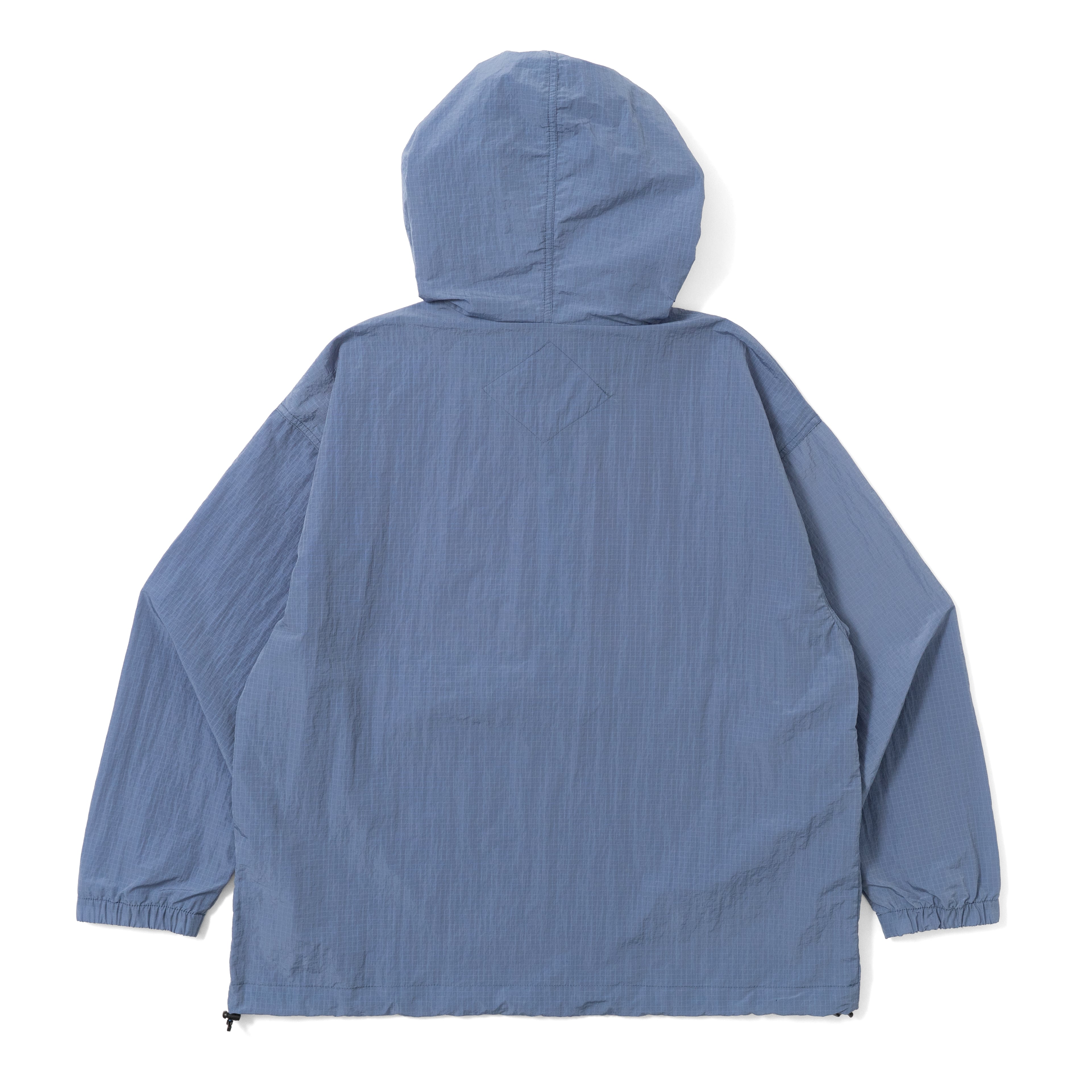 Half Zip Grid Anorak Hooded Windbreaker