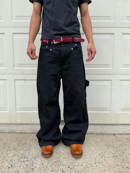 Rivet Multi-Pocket Wide Leg Cargo Pants