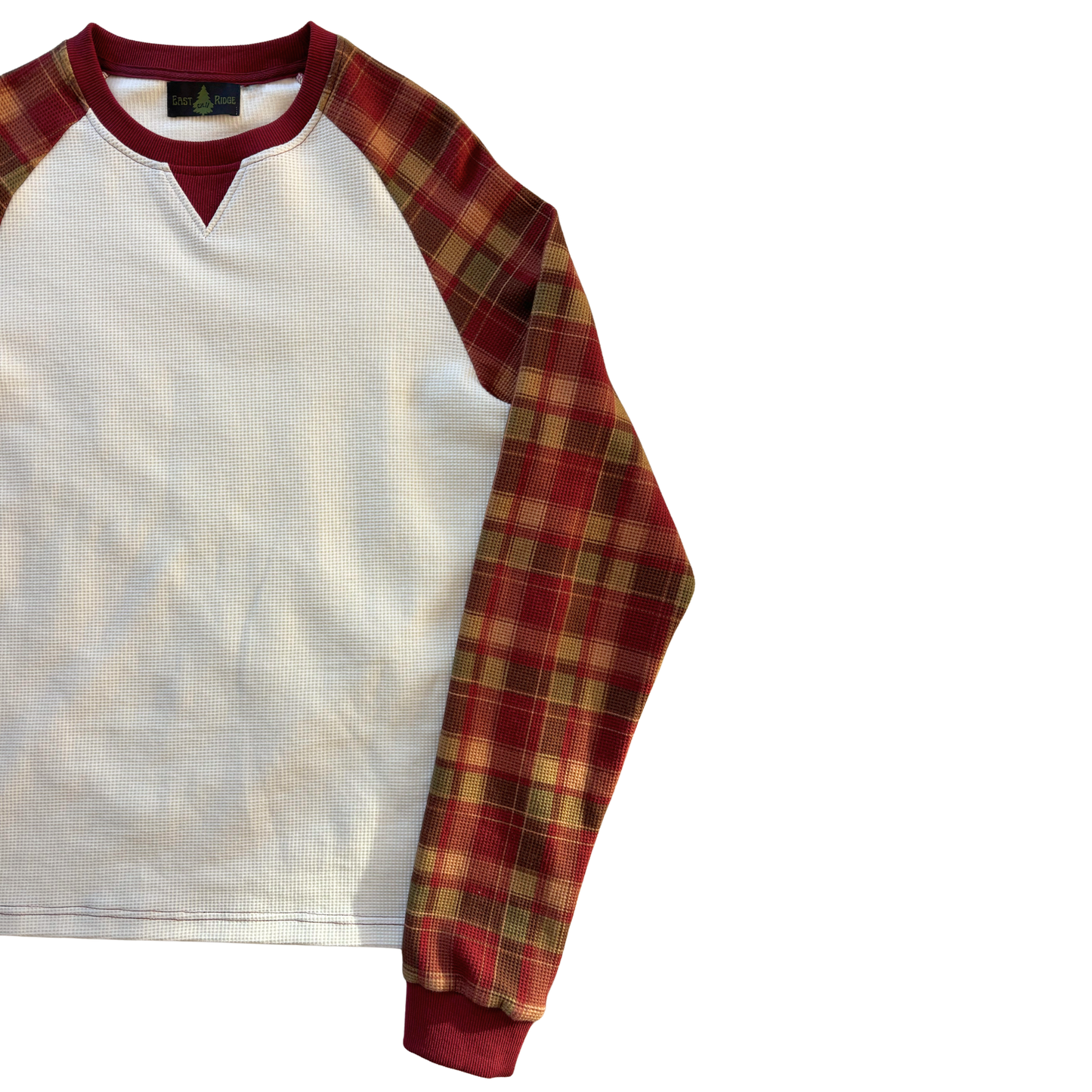 Waffle Patchwork Long Sleeve Top