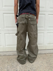 Rivet Multi-Pocket Wide Leg Cargo Pants