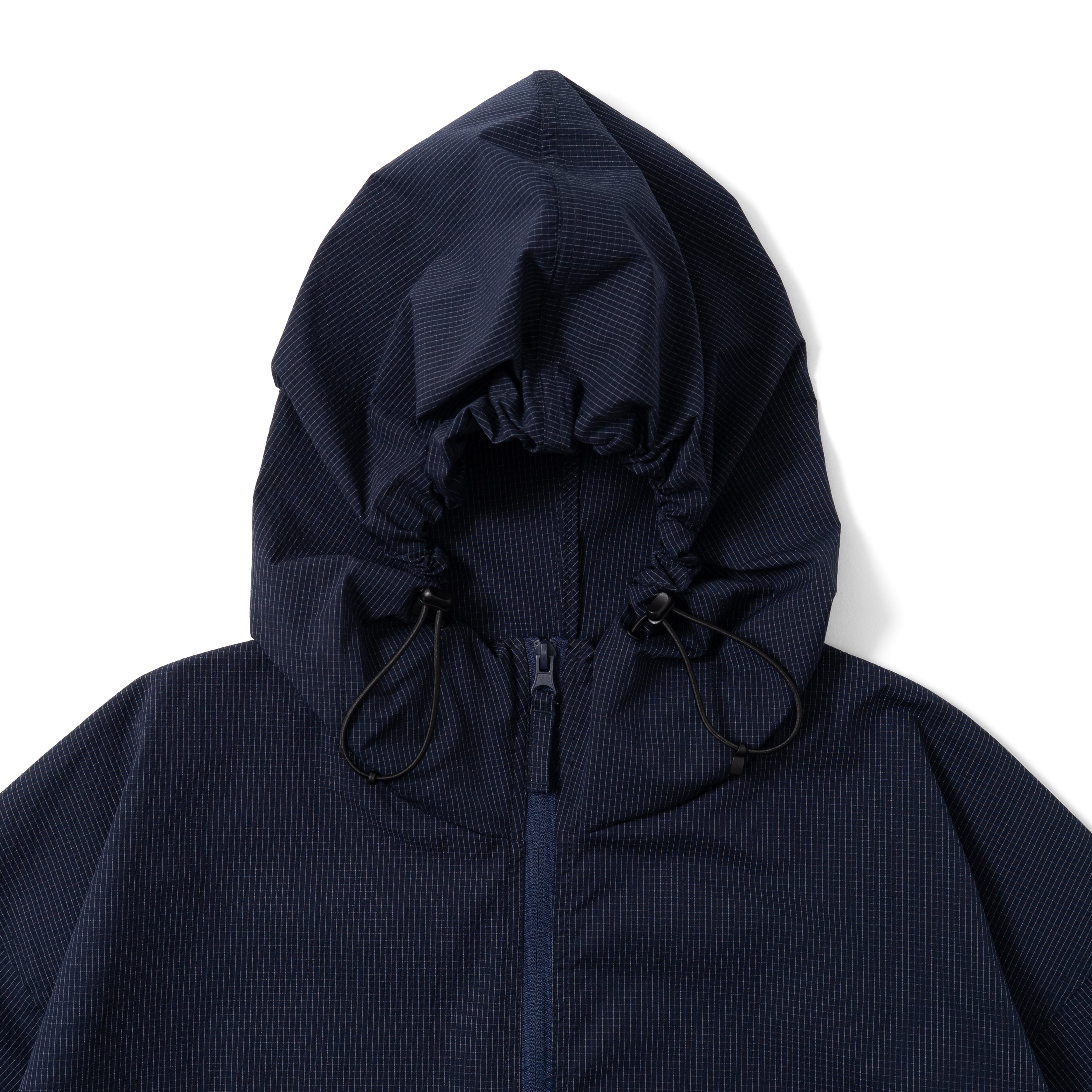 Half Zip Grid Anorak Hooded Windbreaker