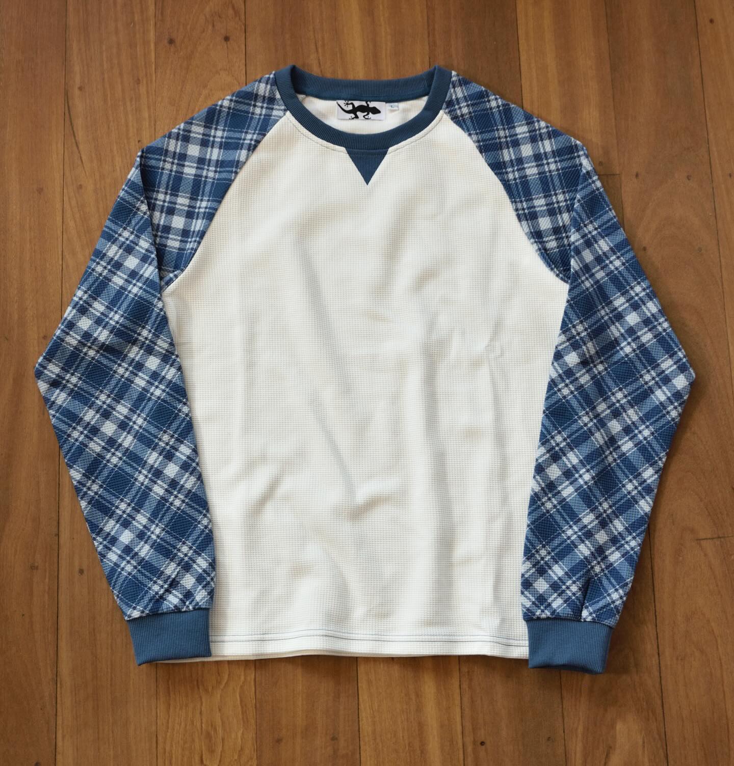 Waffle Patchwork Long Sleeve Top