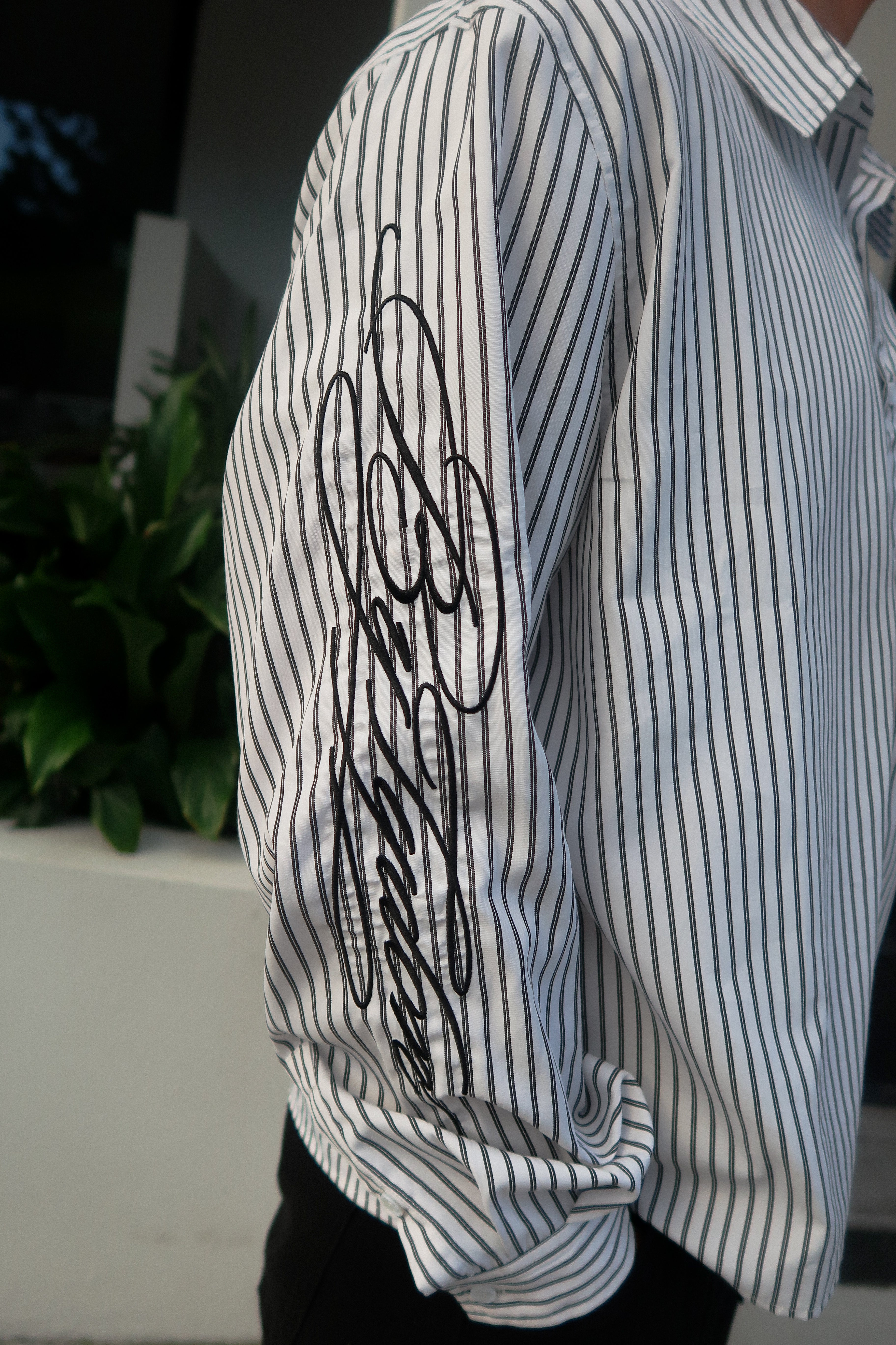Striped Long Sleeve Shirt - White/Black