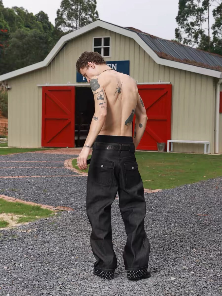 Polka Dot Cuffed Denims