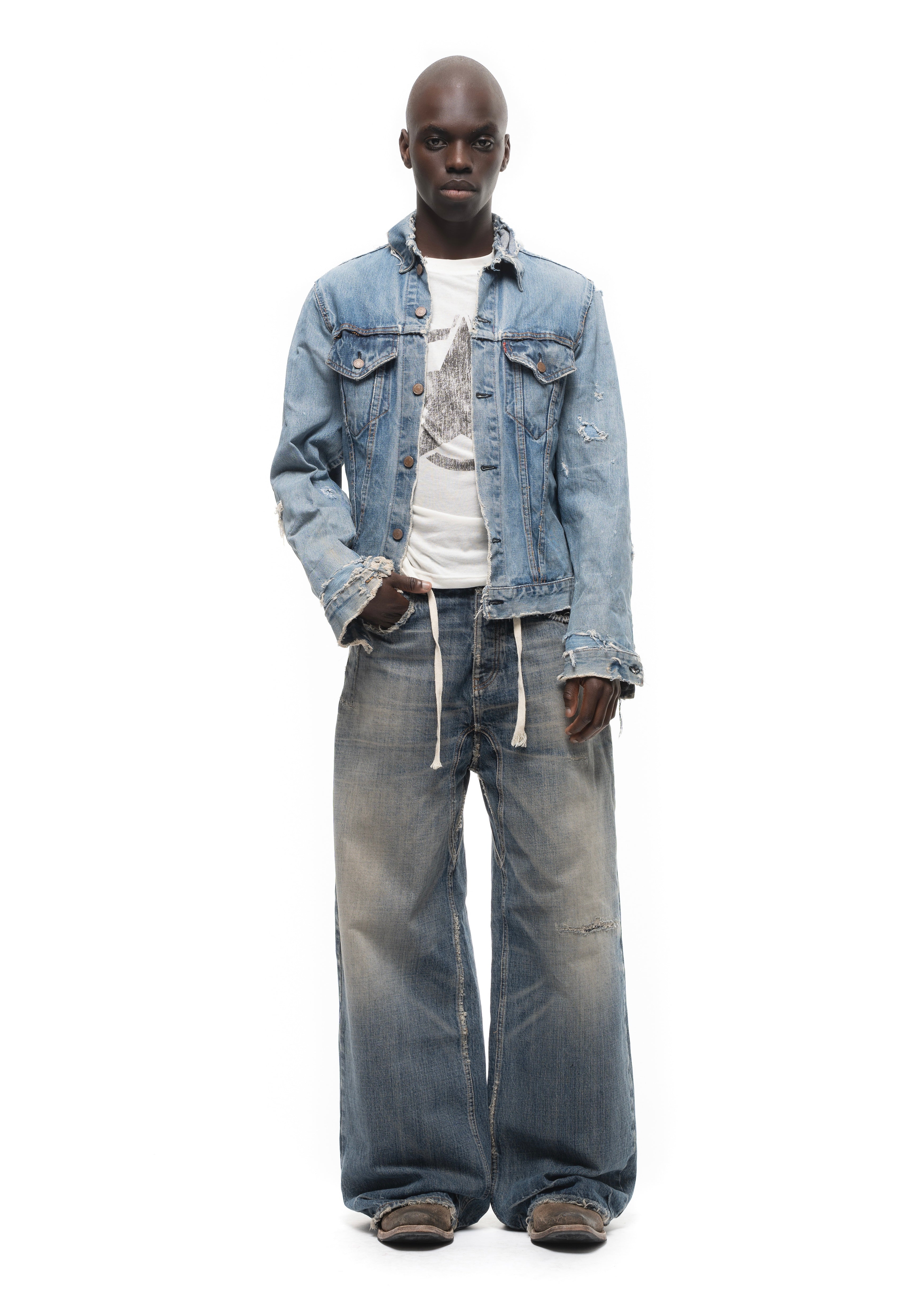 ITALIAN NAPOLI TEXTURE LOOSE DENIM
