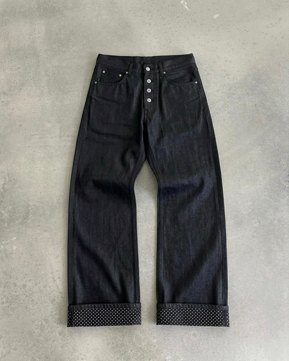 Polka Dot Cuffed Denims