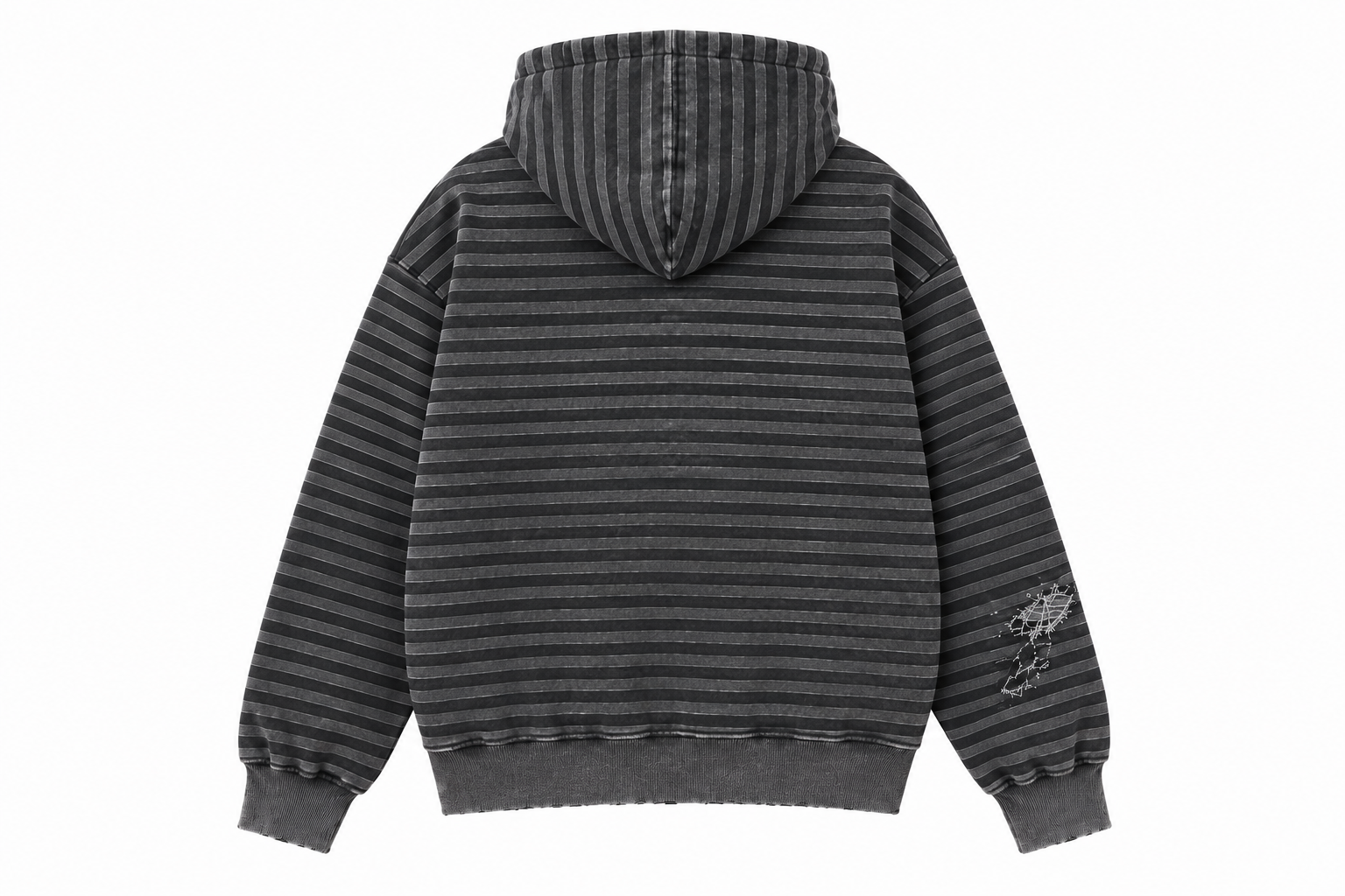 Washed Stripe Zip-Up Hoodie