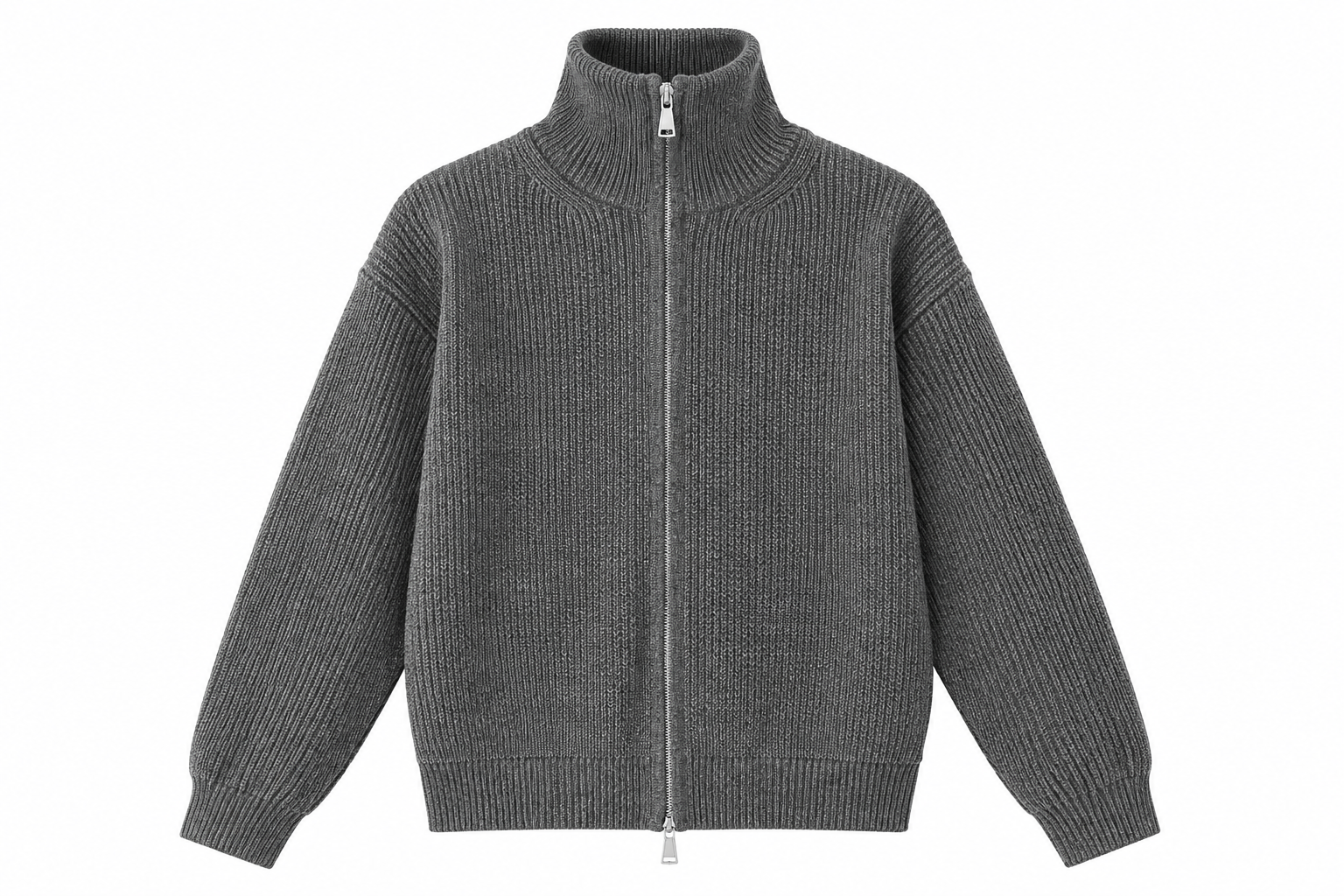 The Essential Ribbed Zip-Up Sweater