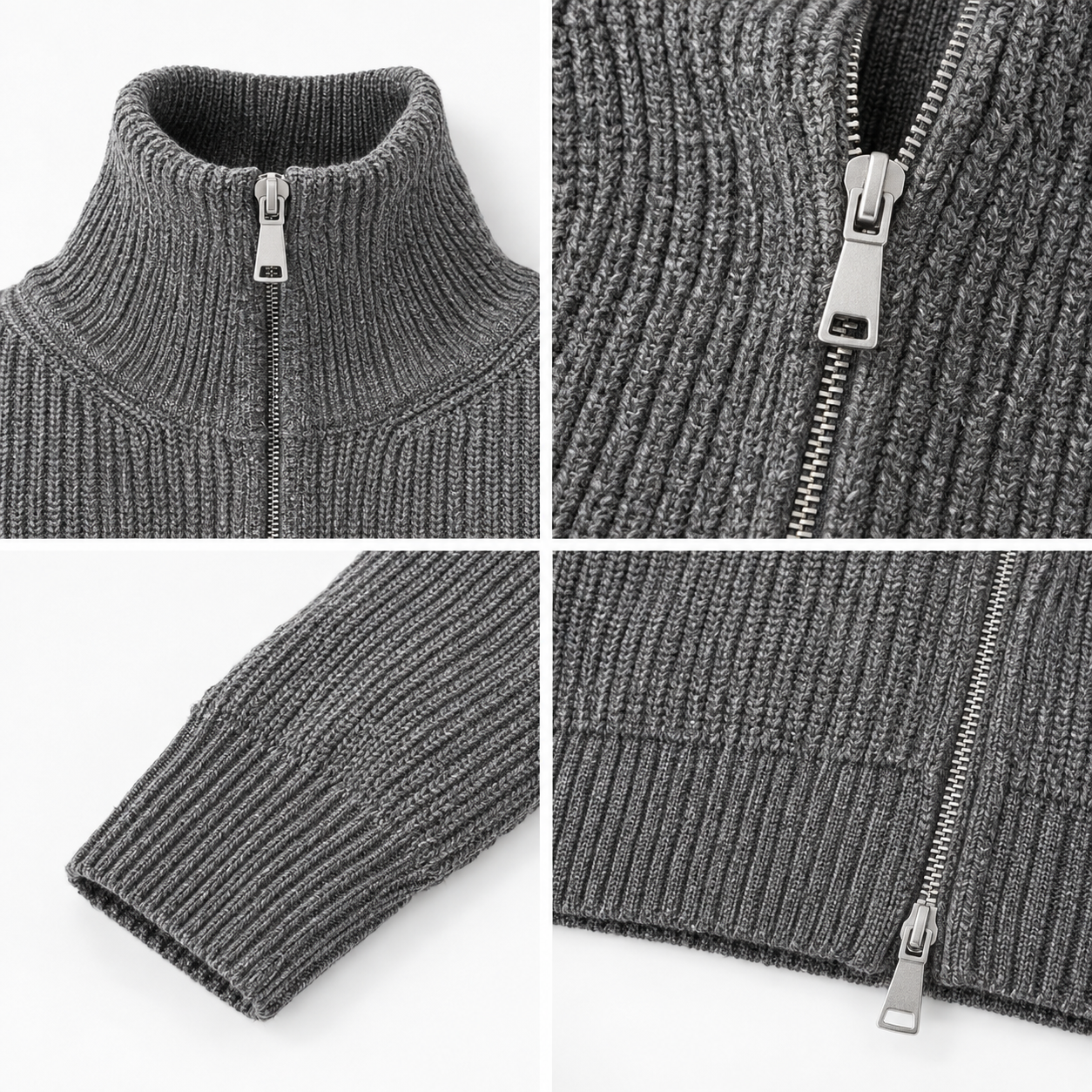 The Essential Ribbed Zip-Up Sweater