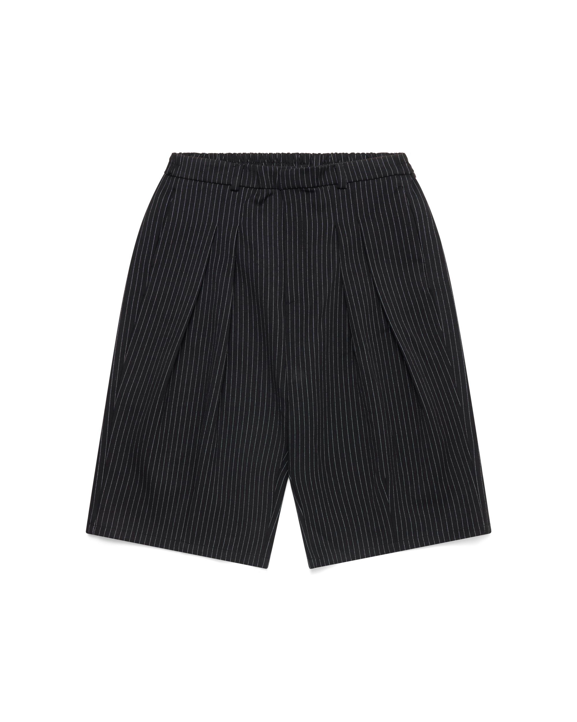 PINSTRIPE PLEATED SHORTS