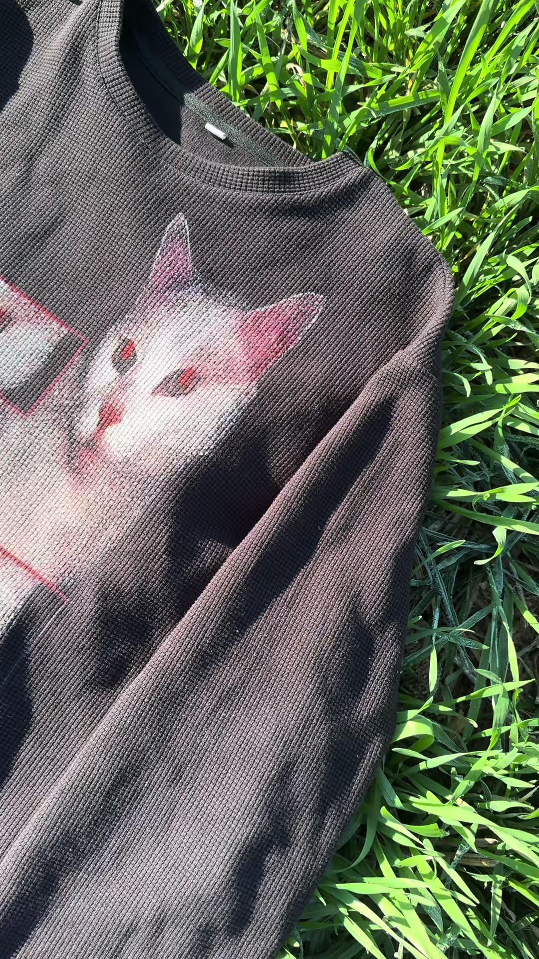 "EVIL CAT" WAFFLE LONG SLEEVE