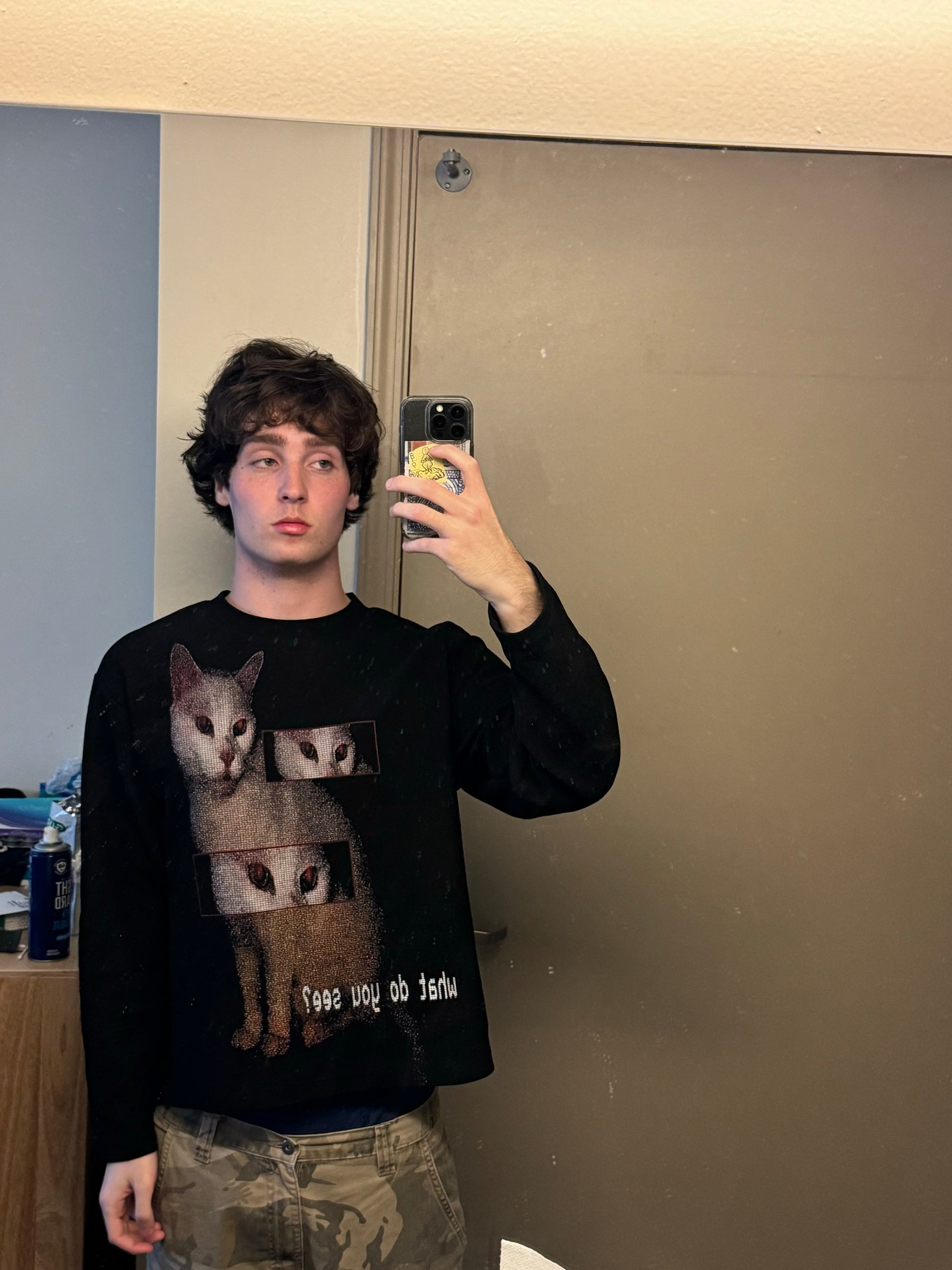 "EVIL CAT" WAFFLE LONG SLEEVE