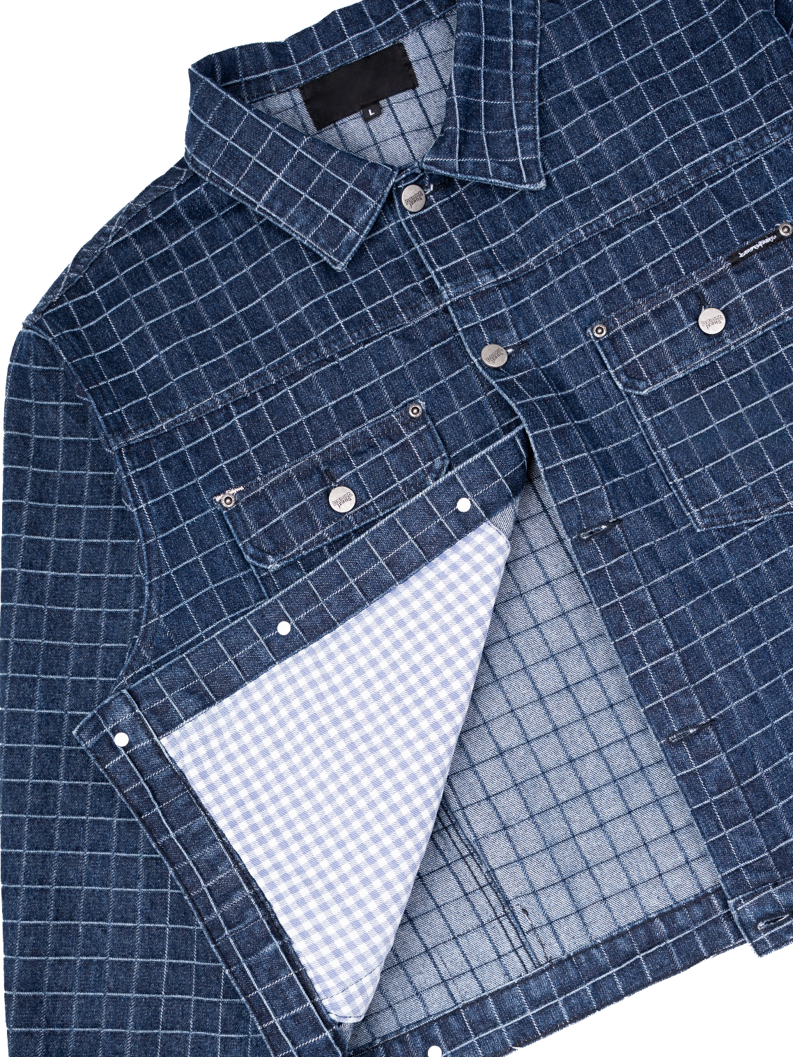 UNIQUE PLAID DENIM JACKET