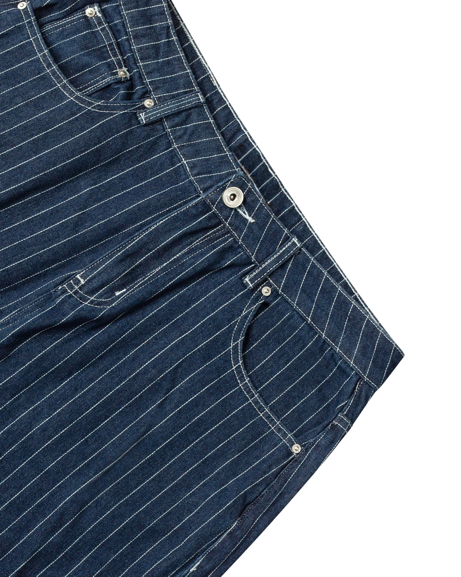 PINSTRIPE WIDE LEG DENIM