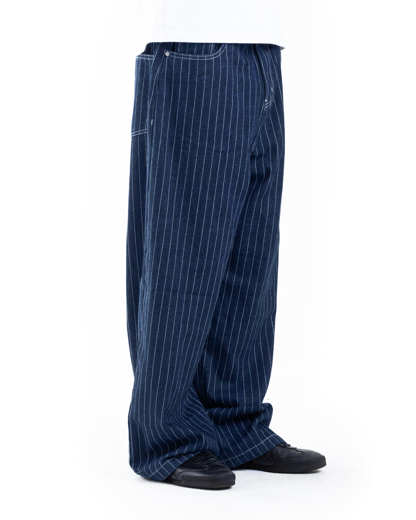 PINSTRIPE WIDE LEG DENIM