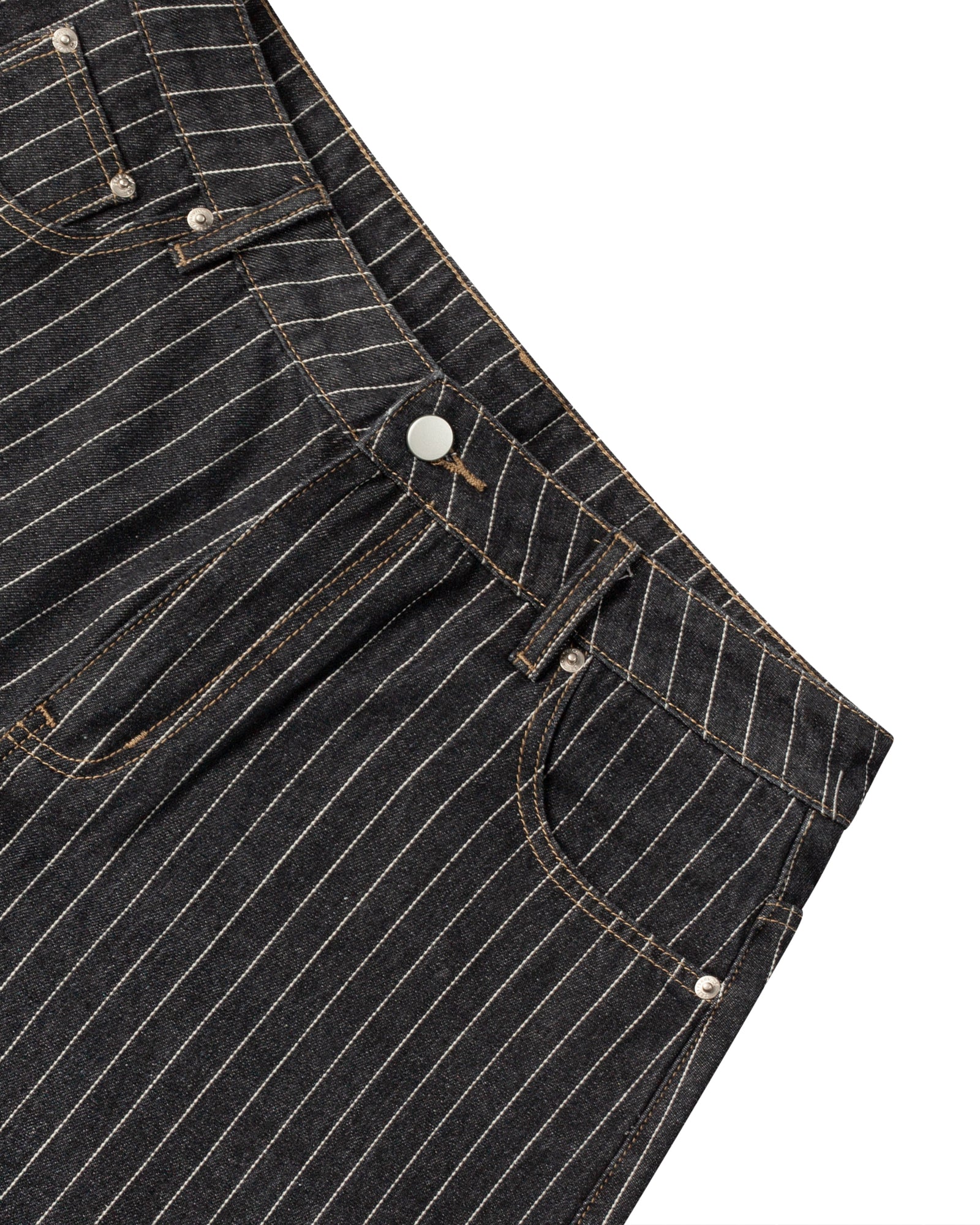 PINSTRIPE WIDE LEG DENIM