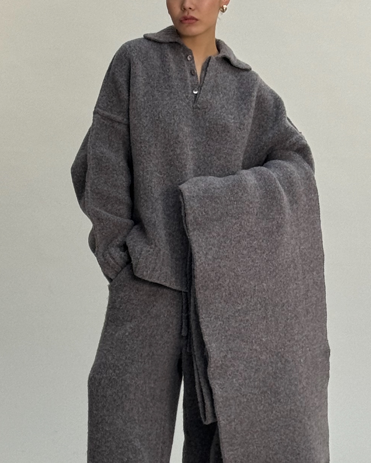 WOOL KNIT DUVET SCARF