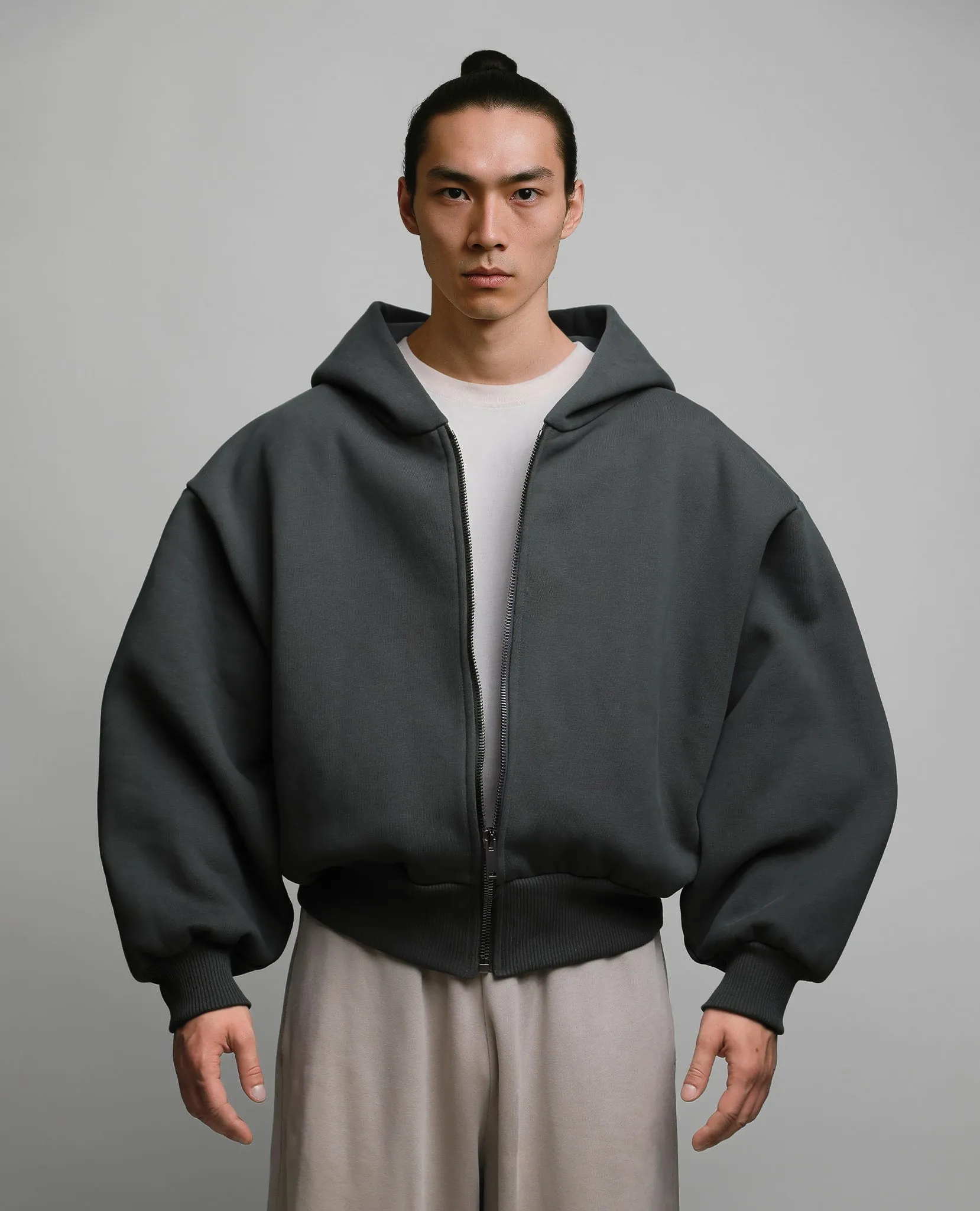 MONOCHROME ZIP-UP HOODIE