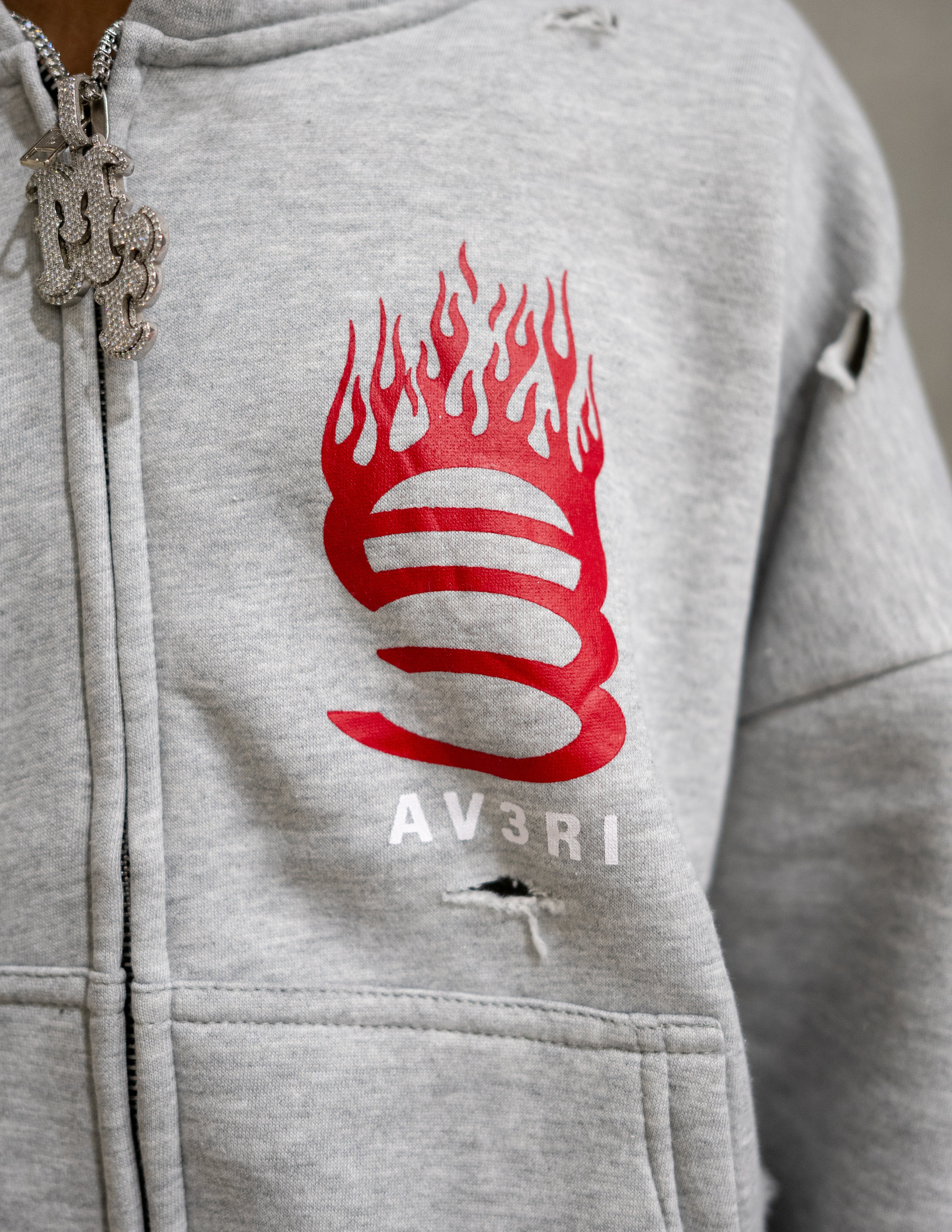 FLAME LOGO ZIP HOODIE & PANTS SET