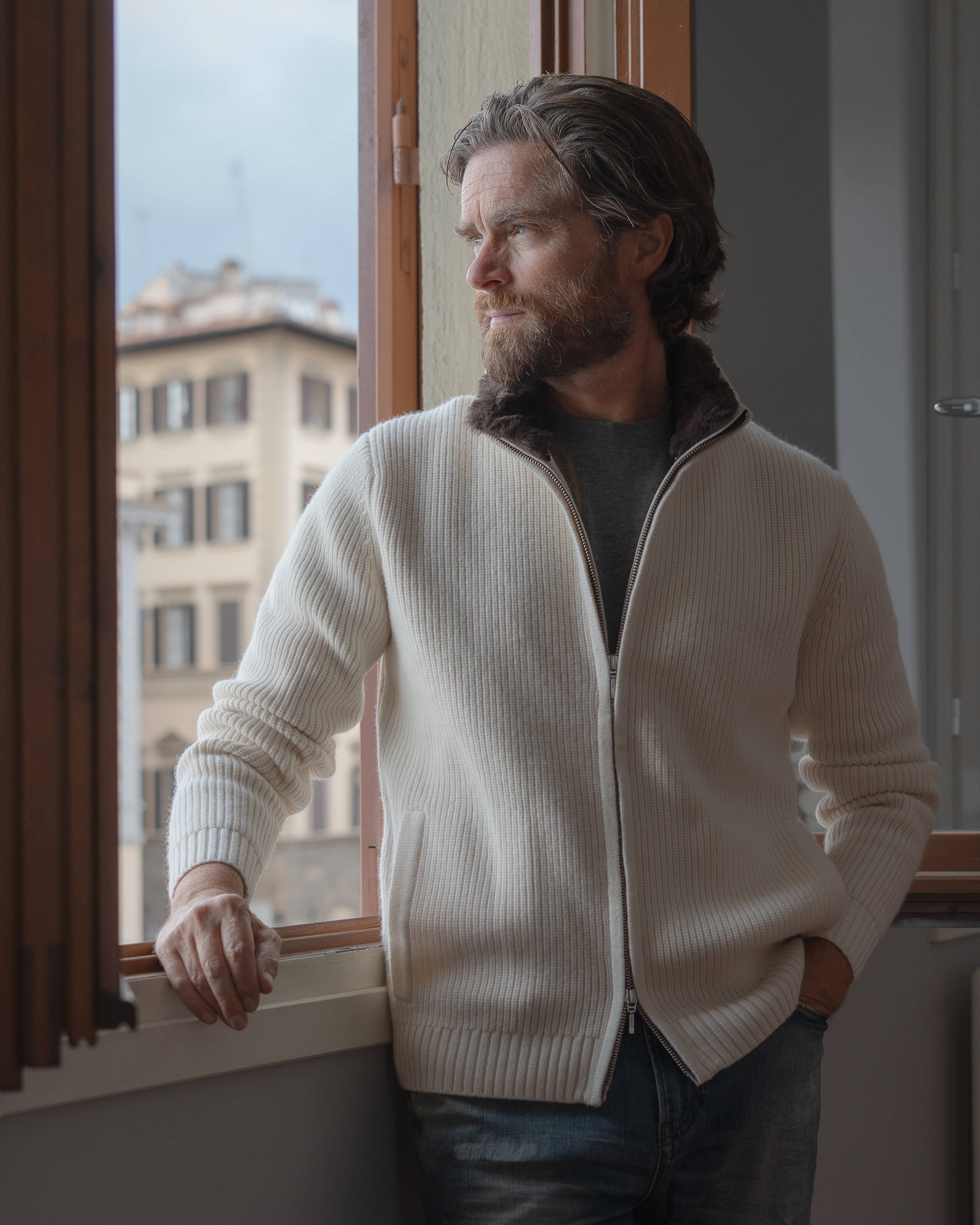 FUR COLLAR WOOL BLOUSON