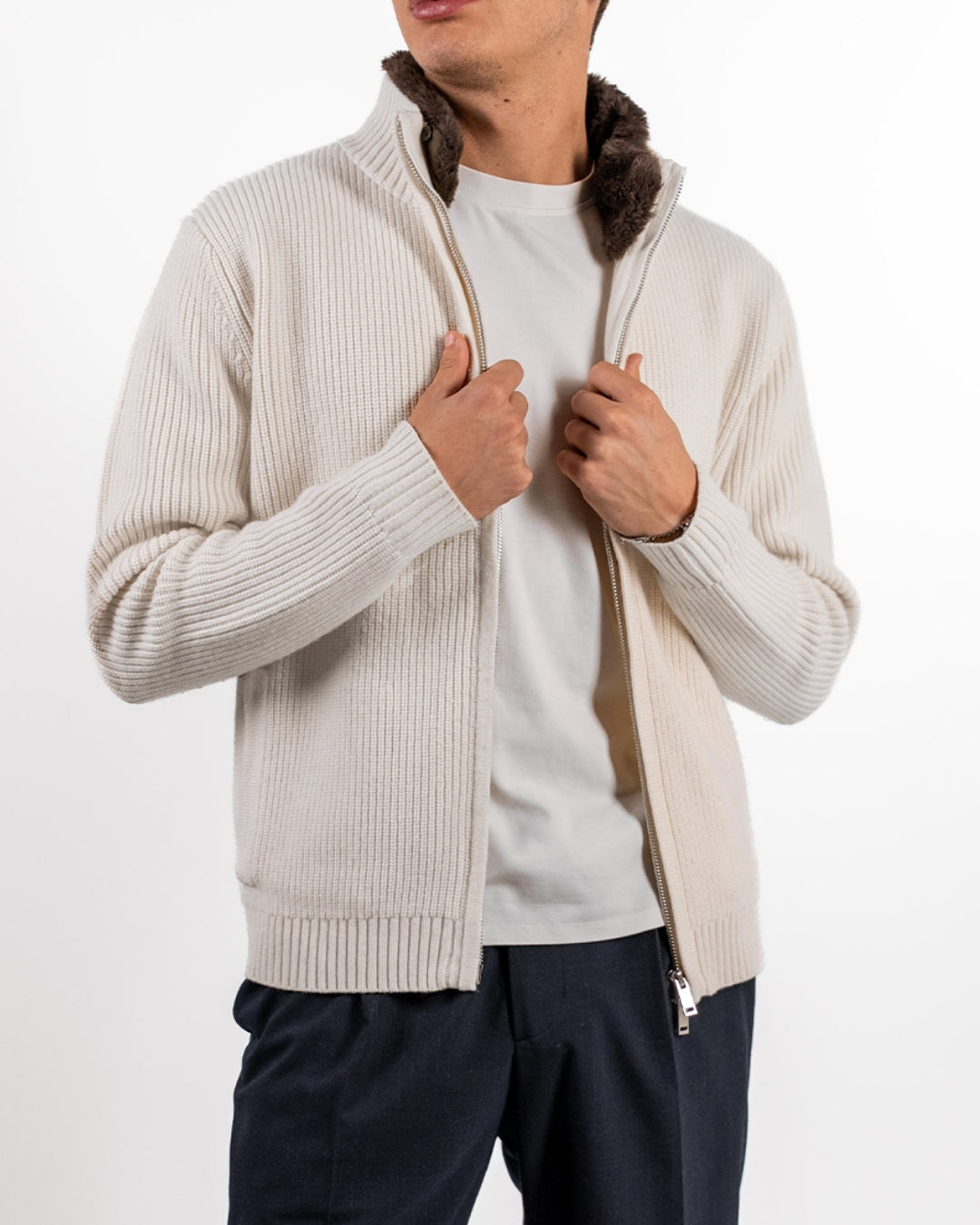 FUR COLLAR WOOL BLOUSON