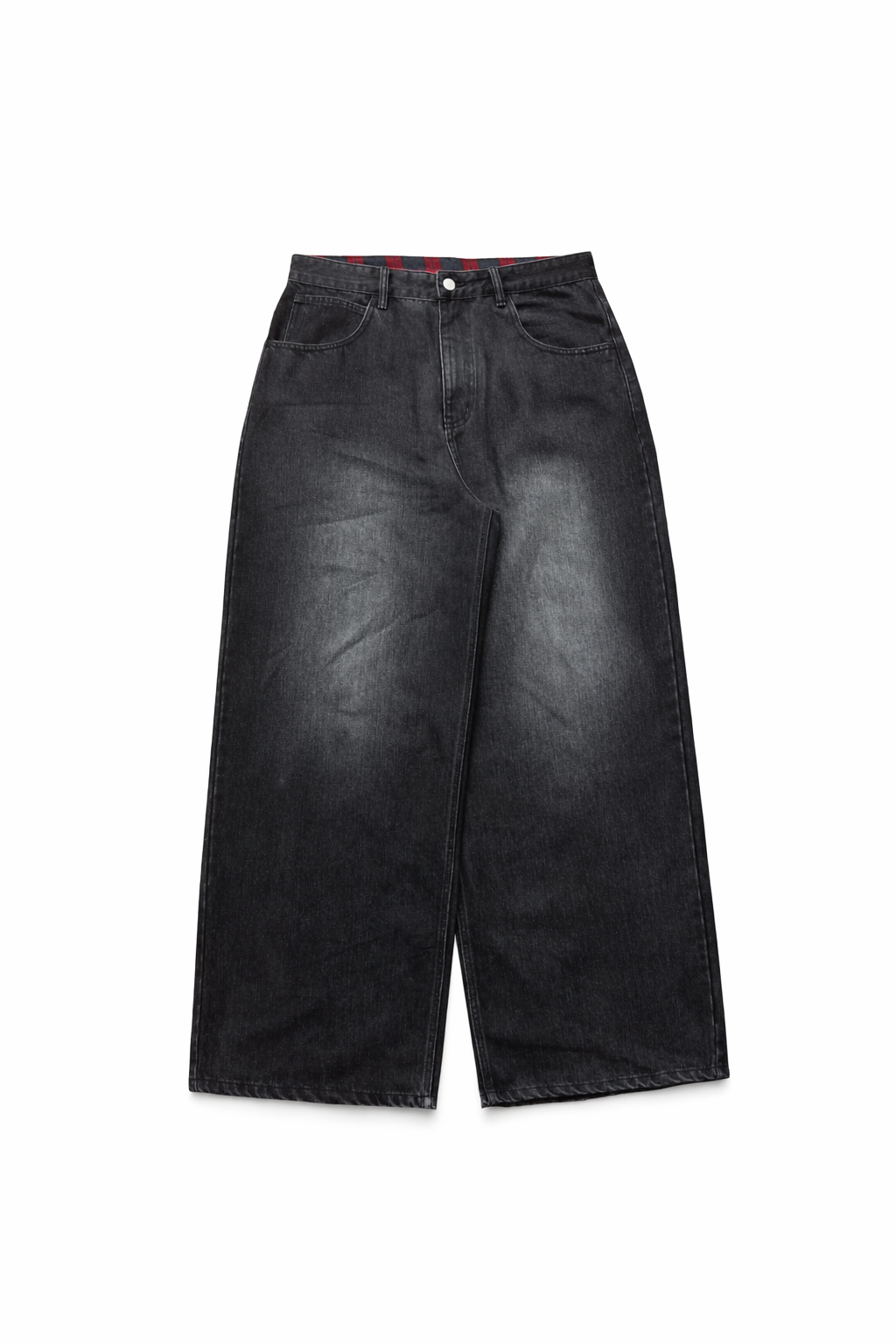 WASHED WIDE-LEG DENIM PANTS